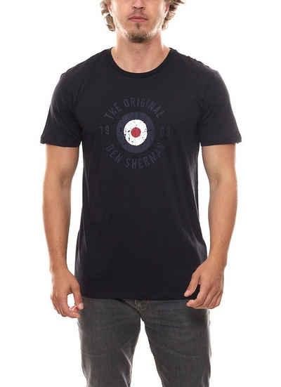 Ben Sherman Rundhalsshirt »Ben Sherman Destorted Target Rundhals-Shirt schlichtes Herren Kurzarm T-Shirt Freizeit-Shirt Schwarz«