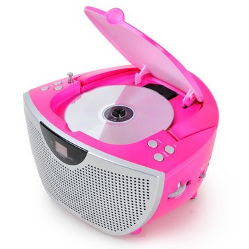 BigBen Stereoanlage (Tragbarer CD-Player Musik Stereo Anlage Sound Hi-Fi Boombox Radio pink)