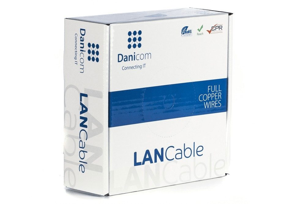 Danicom DANICOM CAT6A S/FTP 50m - LSZH (Fca) Netzwerkkabel, (5000 cm), Cat6a, 100% Kupfer