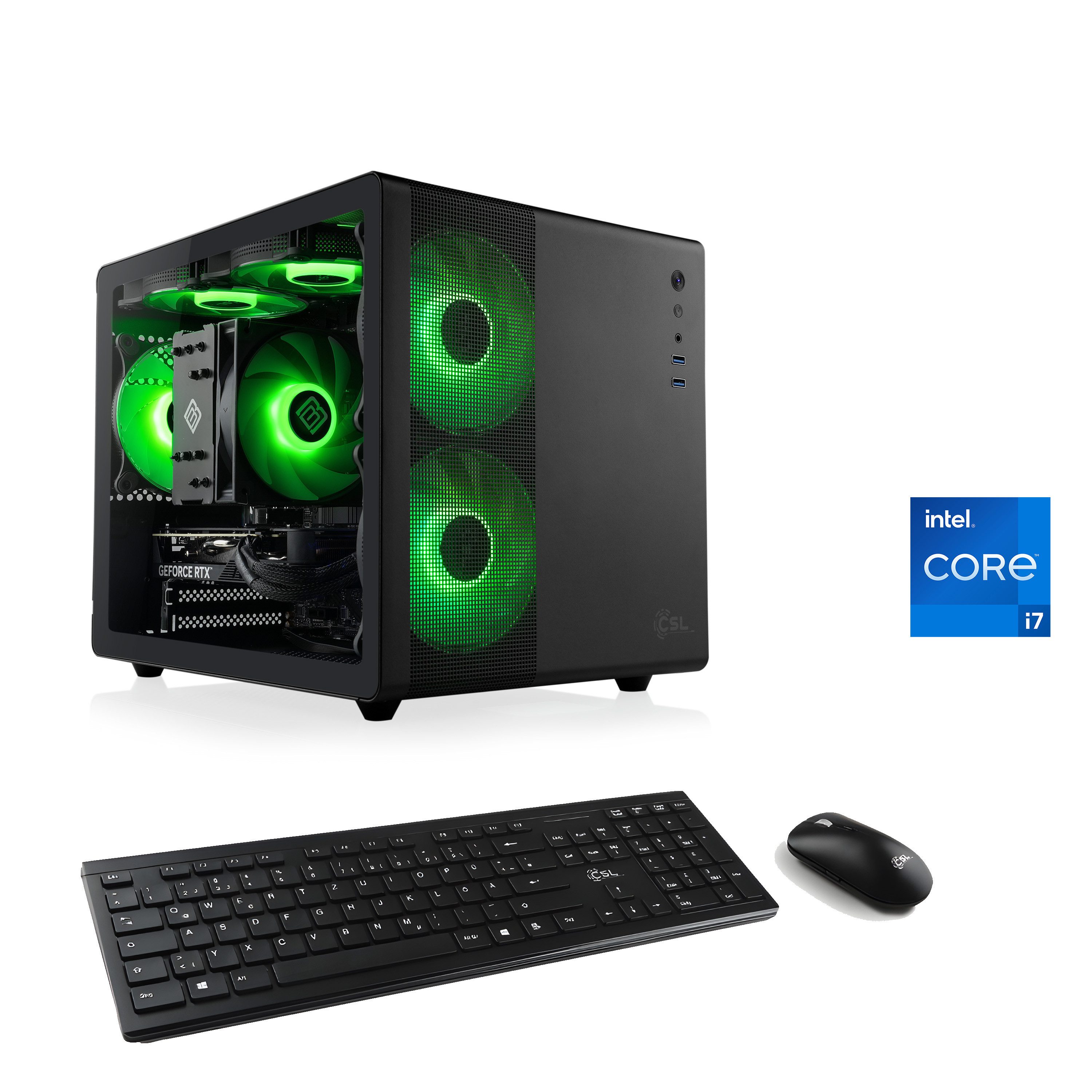 CSL Cube V24171 PC (Intel Core i7 14700F, Intel Arc B580, 16 GB RAM, 500 GB SSD, Luftkühlung)