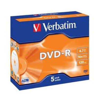Verbatim DVD-Rohling 5 Verbatim Rohlinge DVD-R 4,7GB 16x Jewelcase