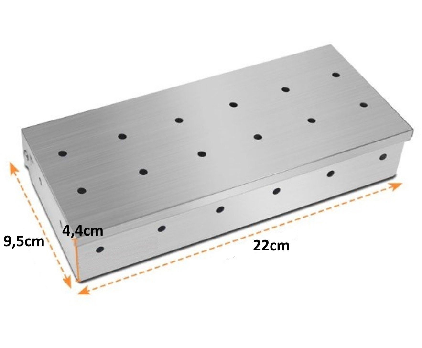 BAYLI Räucherbox Räucherbox aus Edelstahl für BBQ, Smokerbox [22x9,5x4,4cm] mit prakt