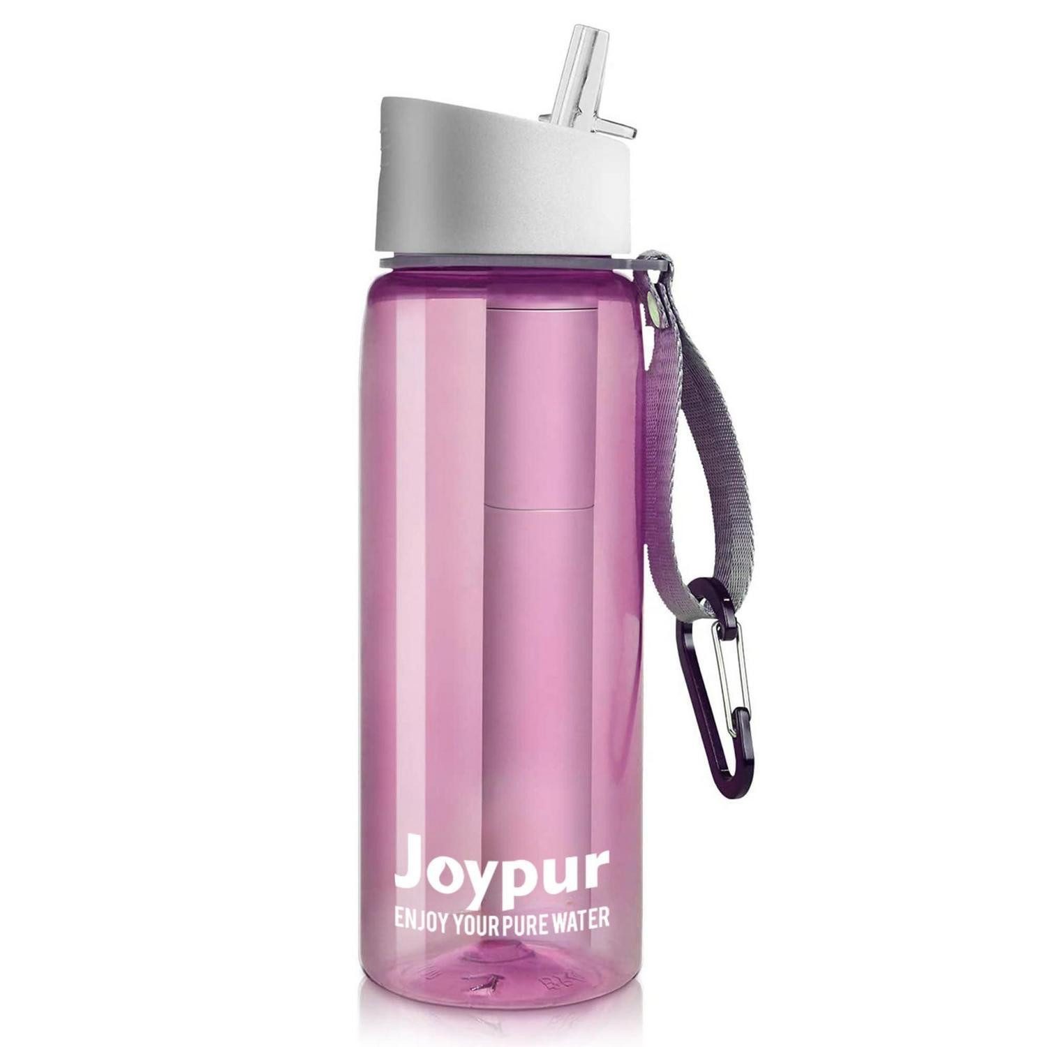 LuxusKollektion Trinkflasche Wasserfilter Flasche 650mL Rosa, 5-Stufen, Kompass