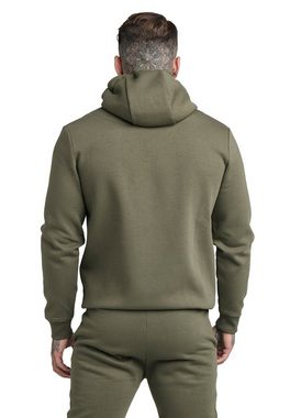 Siksilk Sweater SikSilk Zipper Herren CORE ZIP FUNNEL NECK HOODIE SS-18910 Khaki