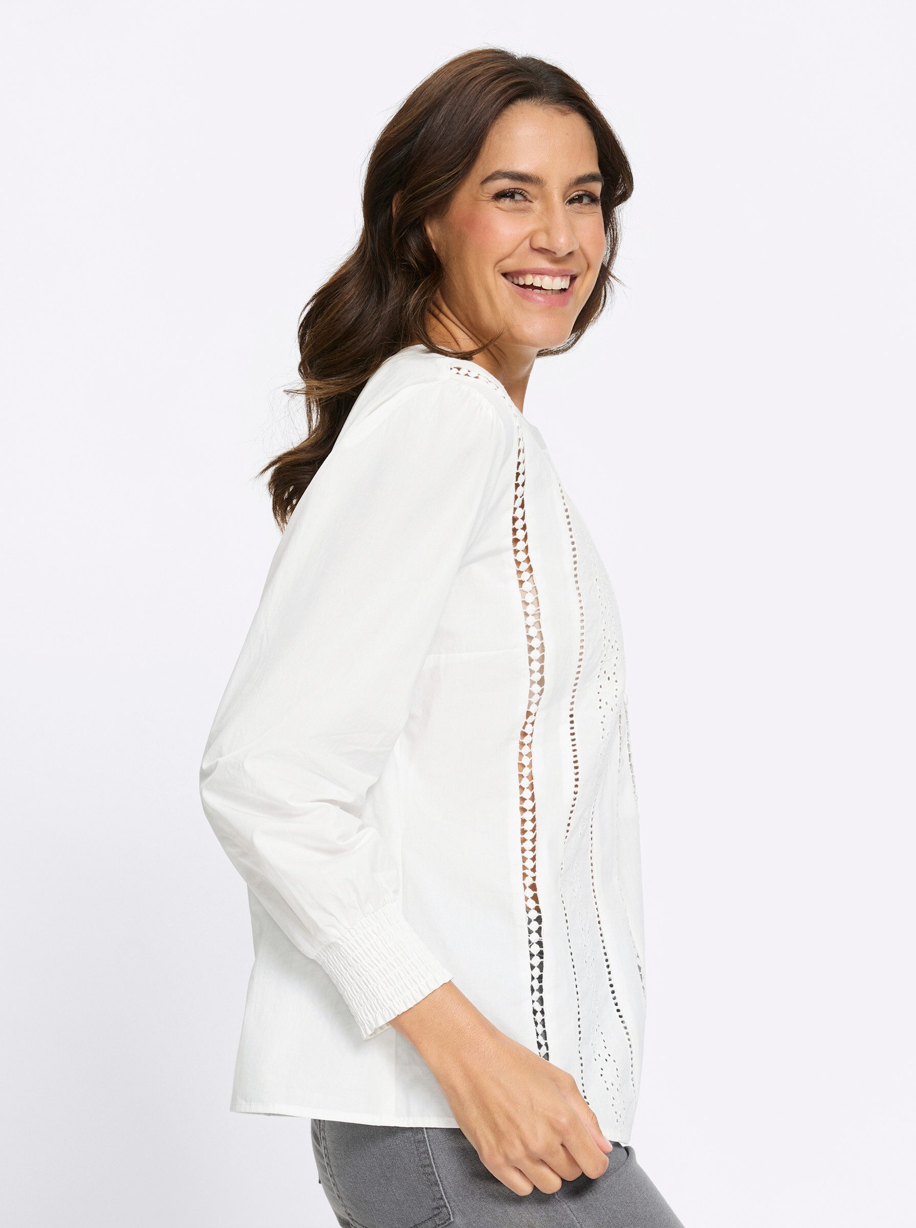 Witt Klassische Bluse Baumwoll-Bluse Langarm