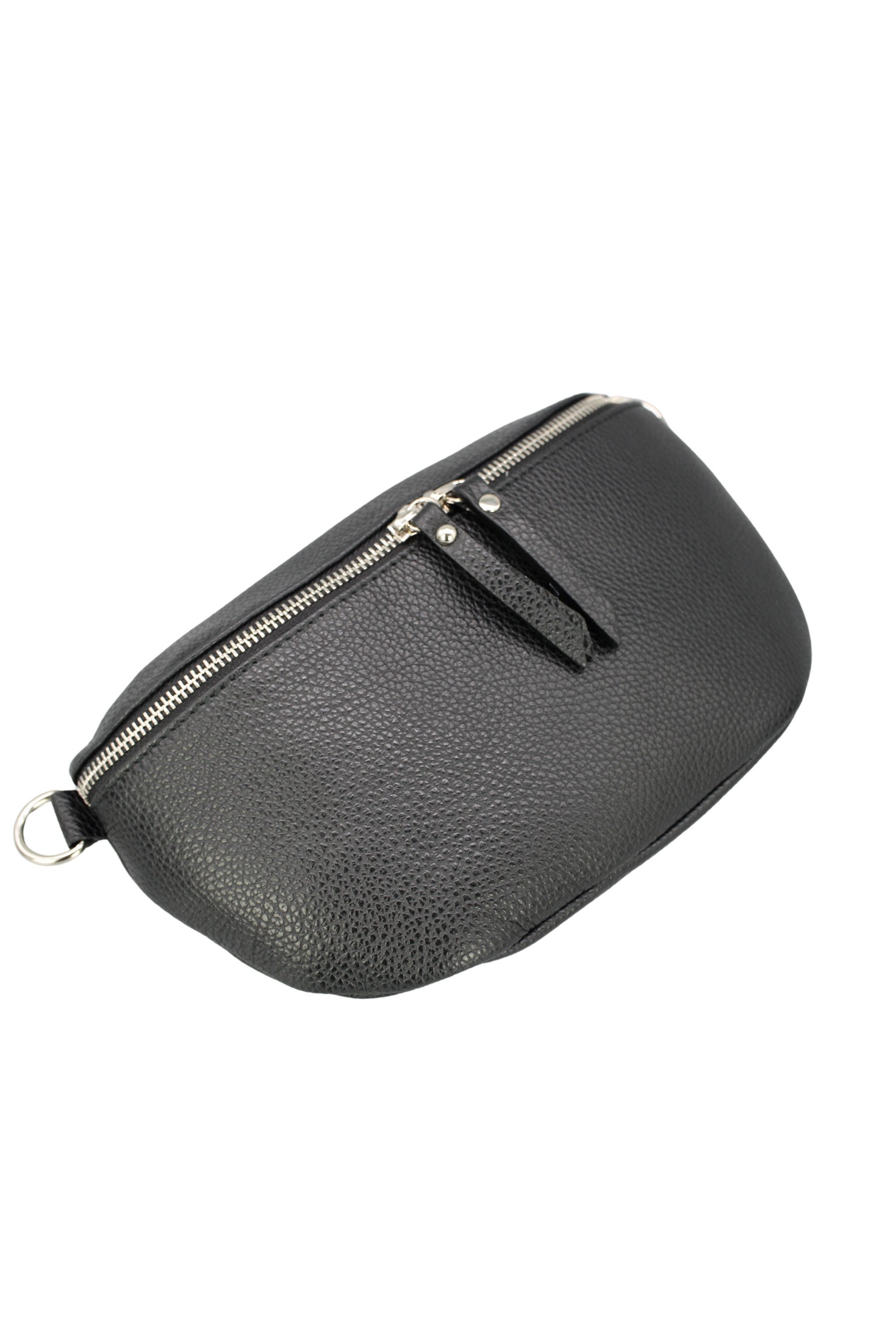 BRISE TASCHE Schultertasche Serra Echtledertasche mit 2 Riemen, Bauchtasche vielseitig tragbar, 2 Trageriemen: Leder & Zickzack-Design, verstellbar, Echtleder