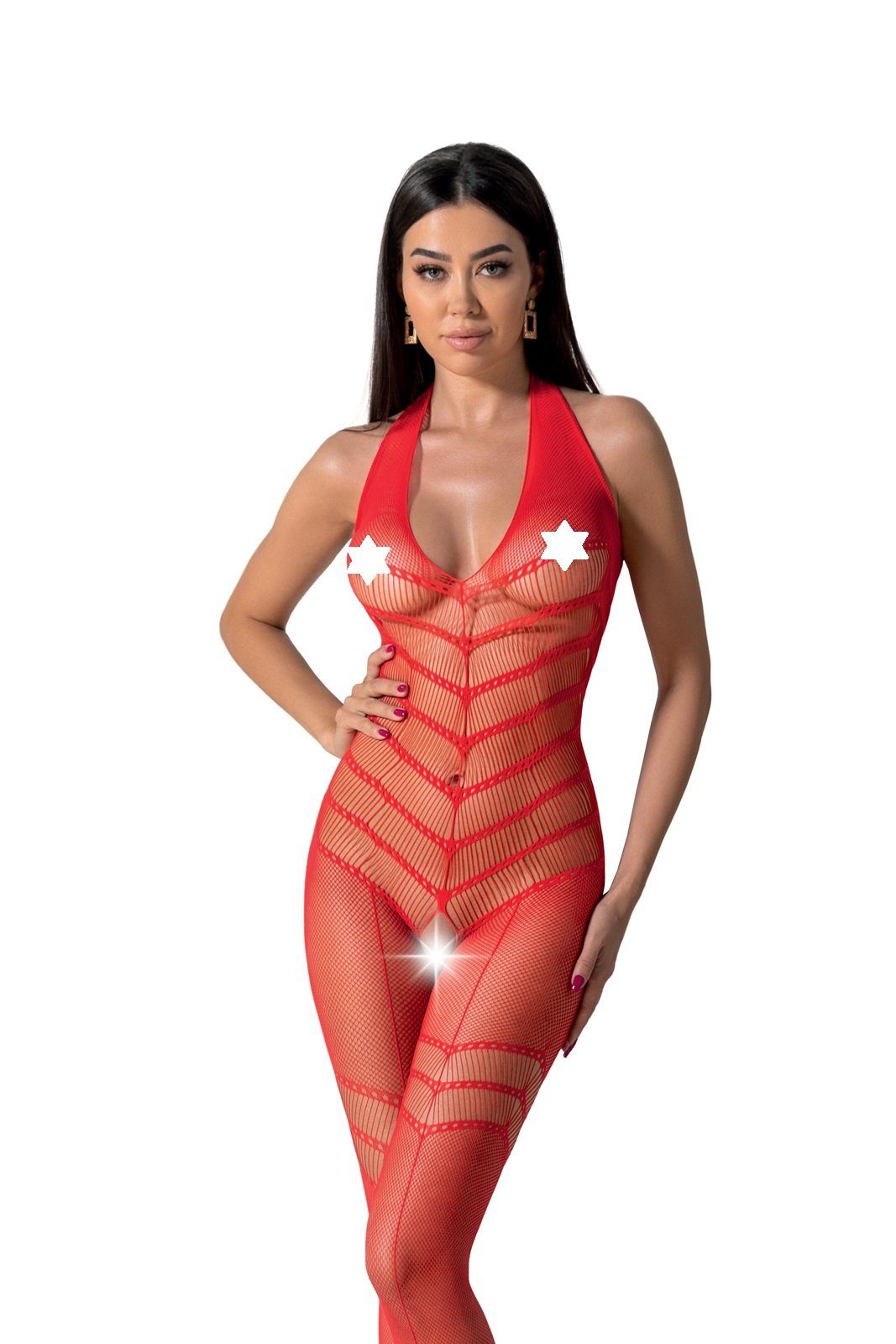 aus DEN in rot Bodystocking 20 (1 ouvert Netz St) Catsuit Bodystocking Passion