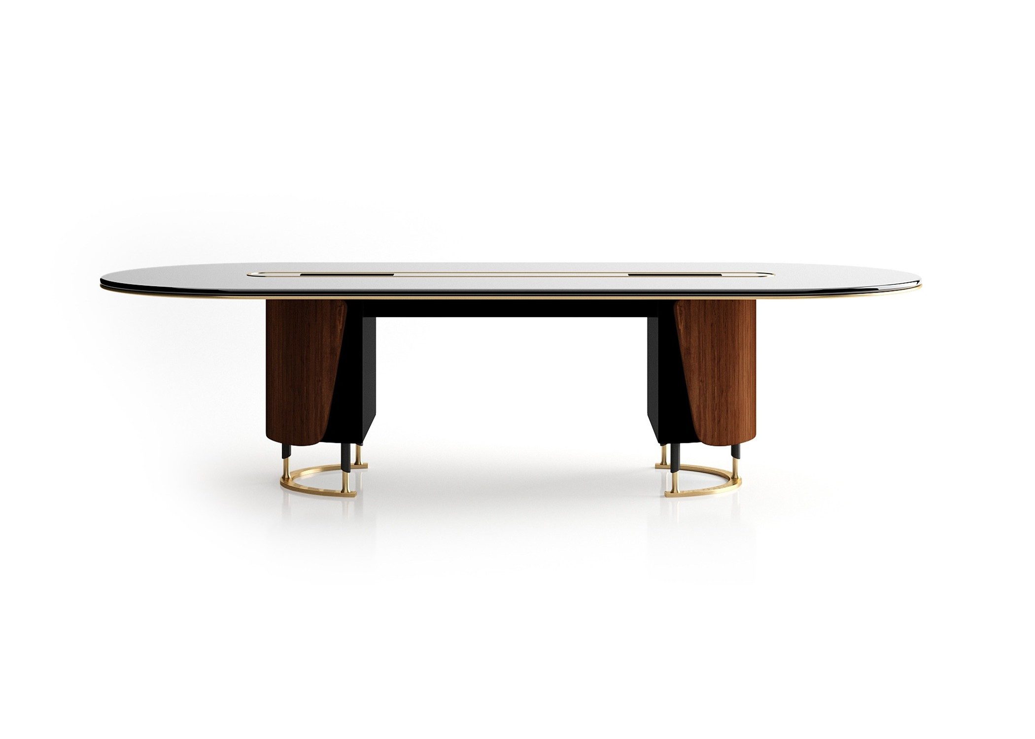 Xlmoebel Konferenztisch Schwarzer Konferenztisch aus Holz, modern und elegant von XLMOEBEL (Einzelartikel, 1-St., Konferenztisch 279 x 120 cm), Made in Europa