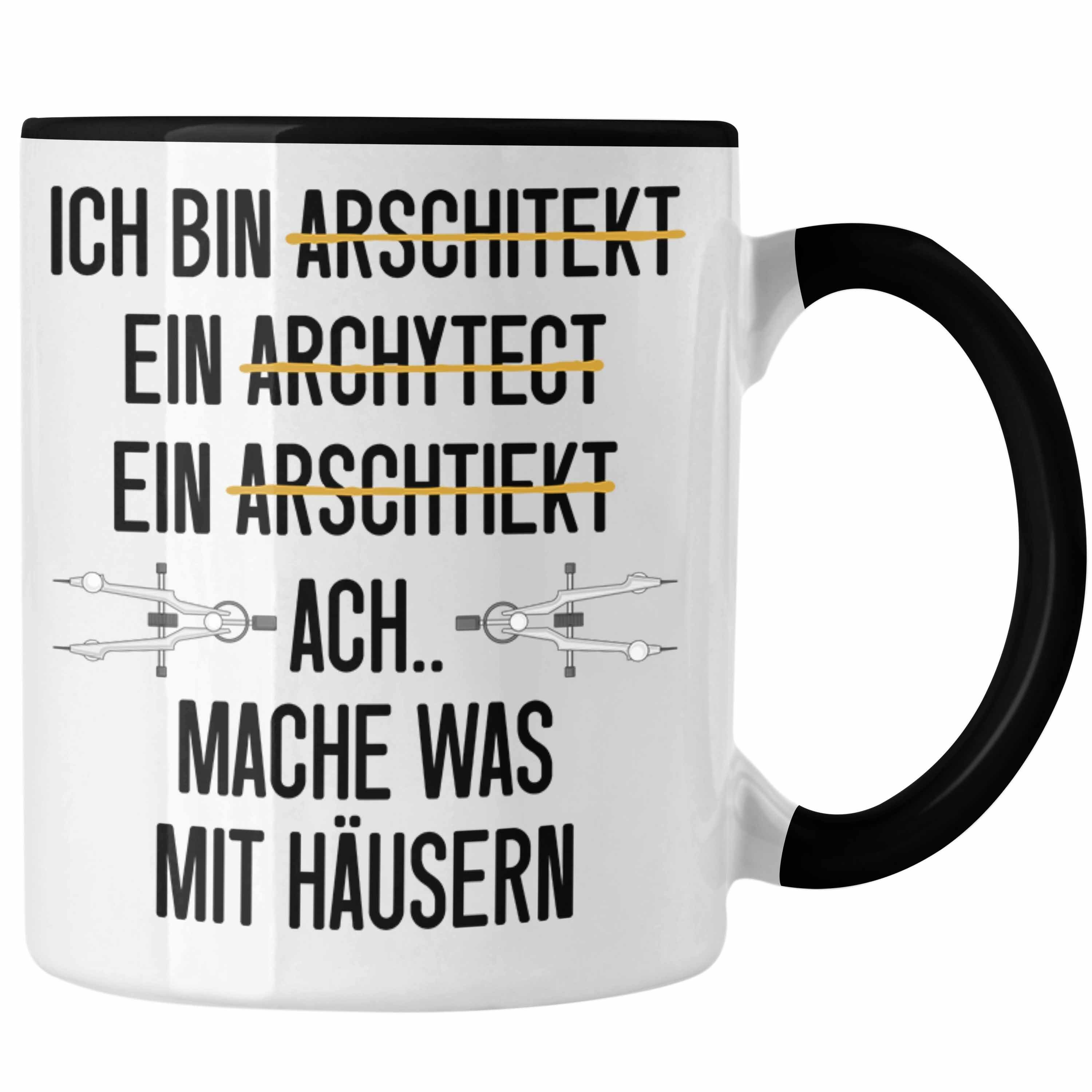 Trendation Tasse Trendation - Architekt Geschenk Tasse Lustig Kaffeetasse mit Spruch Architektur Architekten Geschenkidee Schwarz