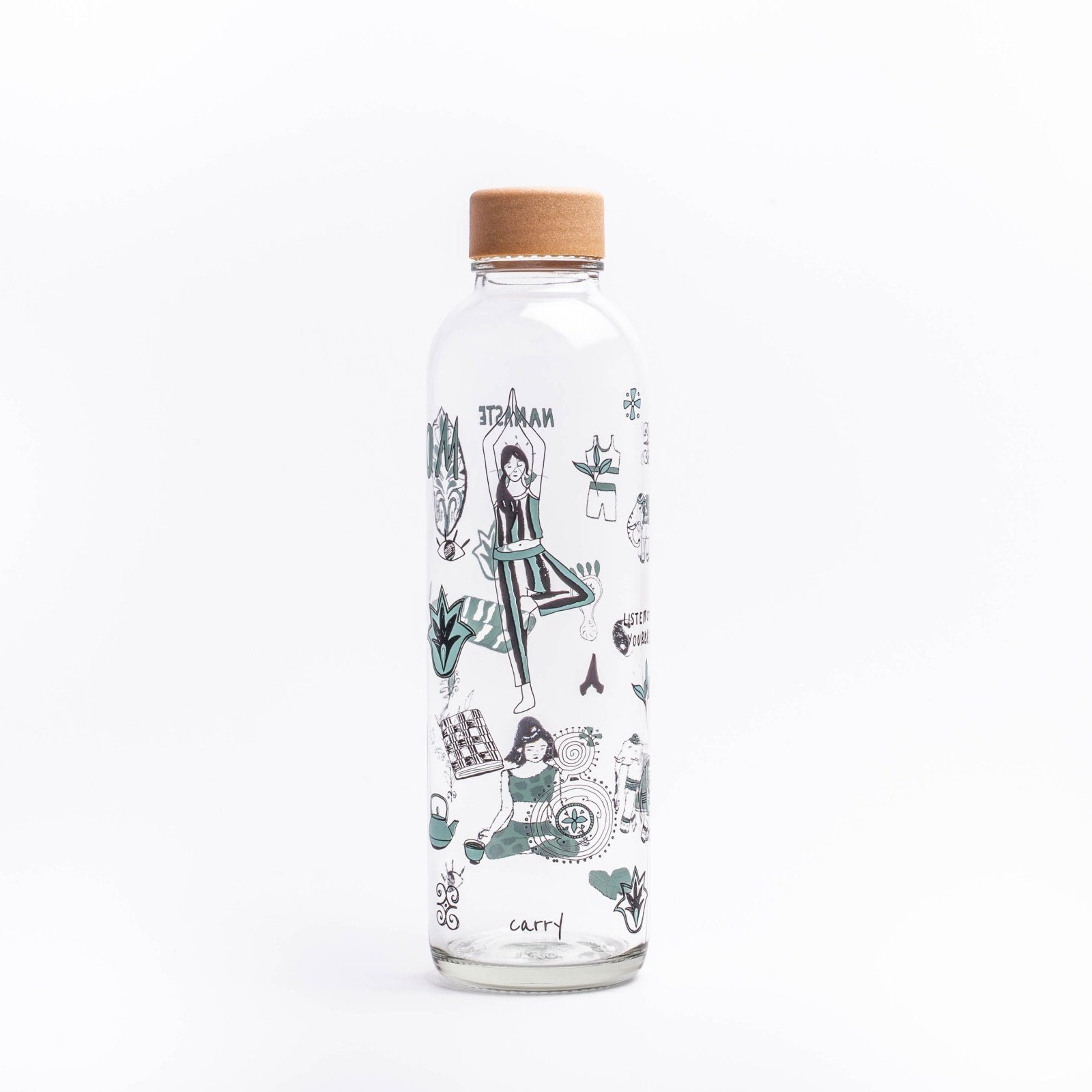 yogabox Trinkflasche CARRY 0.7 l NAMASTÉ GLAS, Regional produziert