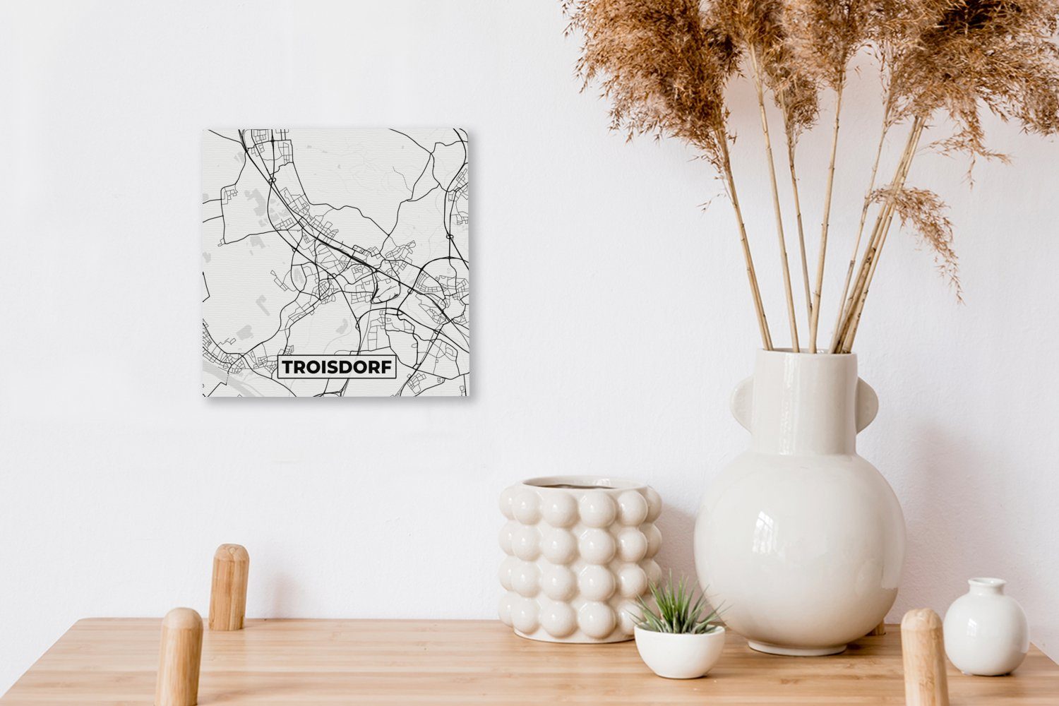 Leinwandbild Leinwand - Karte Troisdorf St), OneMillionCanvasses® für (1 - Bilder Schlafzimmer Stadtplan, Wohnzimmer