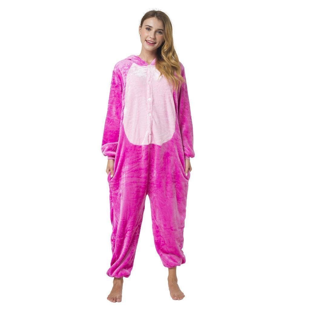 Katara Partyanzug Fantasy Figuren Jumpsuit Kostüm Erwachsene S-XL, Karneval - Kostüm, Kigurumi - Stitch "Engel" rosa S (145-155cm)