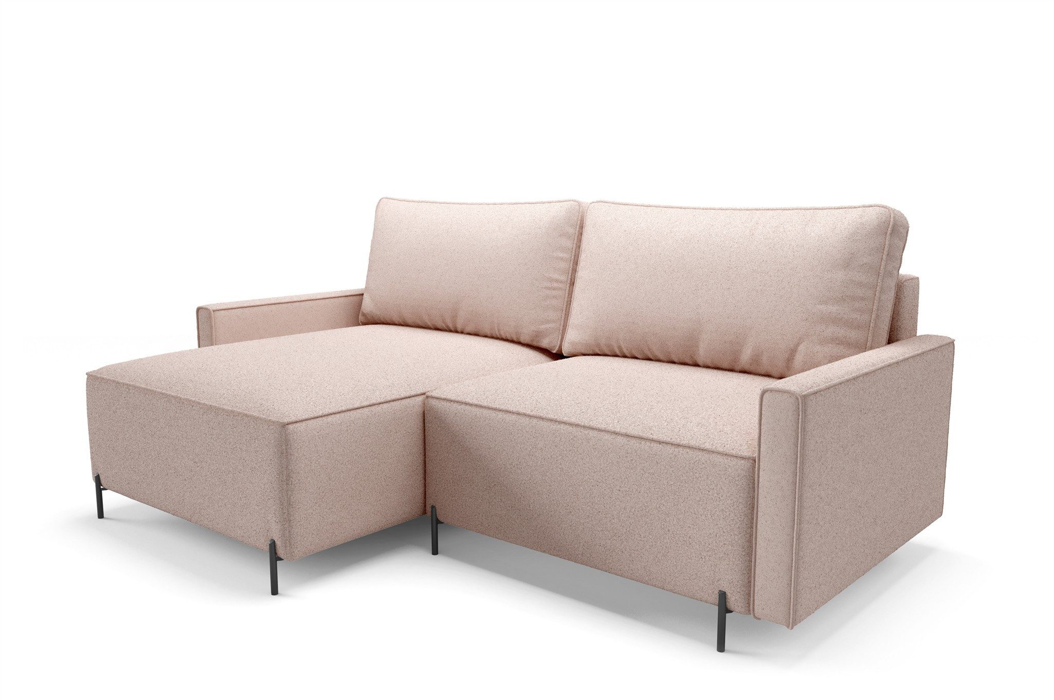 Fun Möbel Ecksofa Schlafsofa Sofa BRAGA in Stoff Now or Never, mit Bettkasten, Rundumbezug