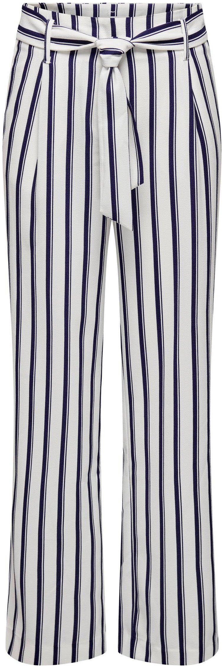 ONLY Anzughose ONLLOWA HW PANT Cloud CC Dancer TLR blue Stripes:partiot STRIPE BELT