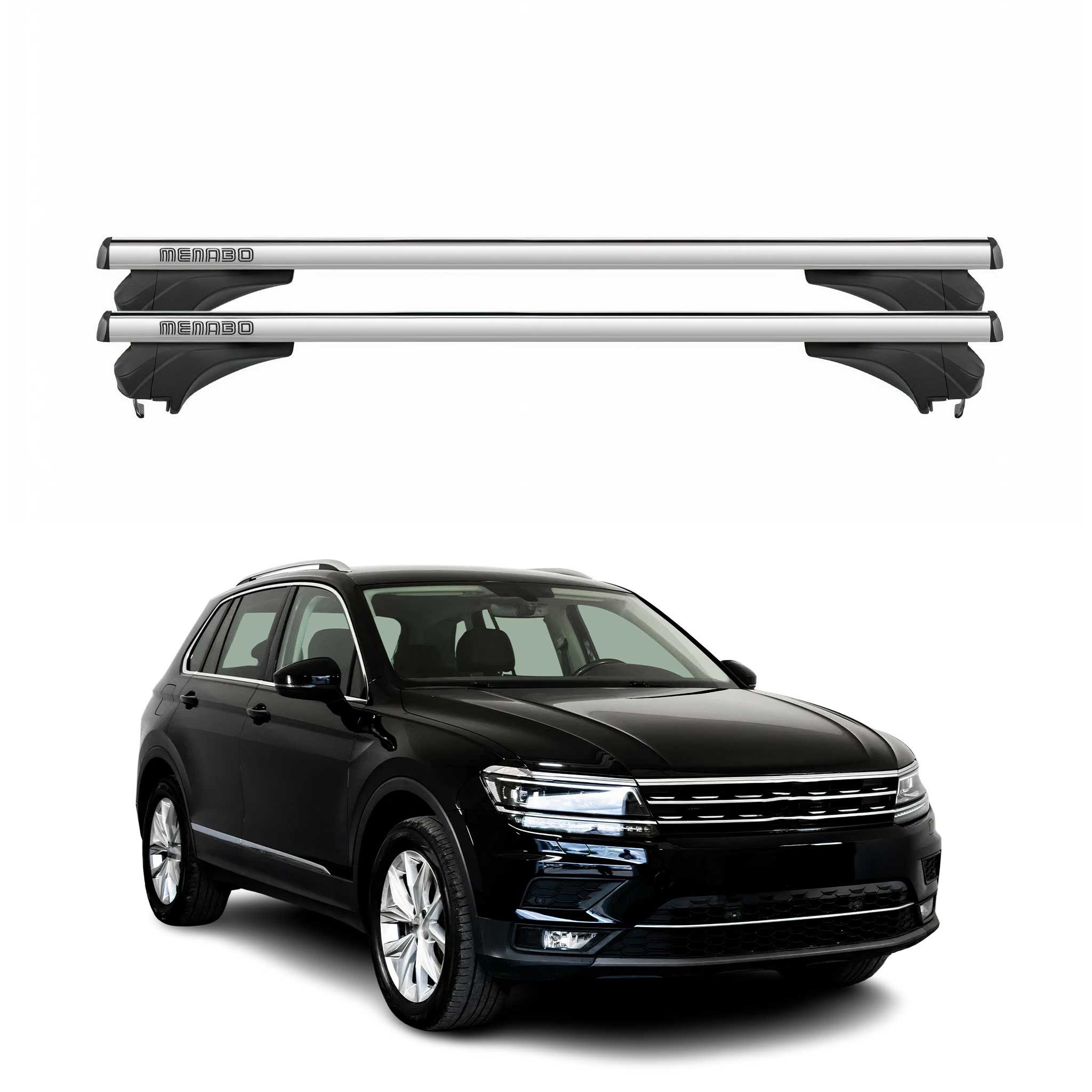 OMAC Dachträger Menabo Dachträger Grundtäger für VW Tiguan Cross 2014-2024 (2-St), Wasserbeständig,Abnehmbar,Multifunktional,Leichtgewichtig