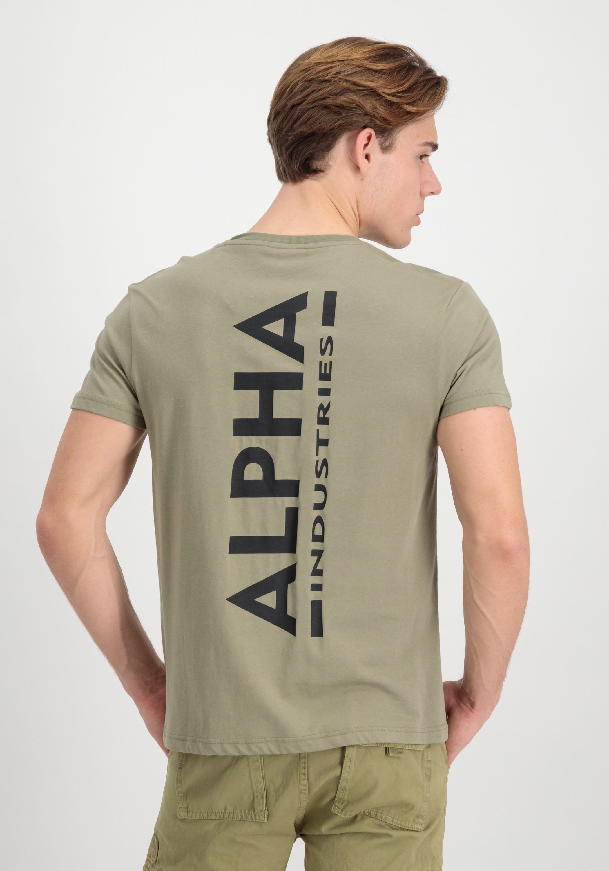 Alpha Industries T-Shirt T Alpha T-Shirts Backprint - Men Industries olive/black