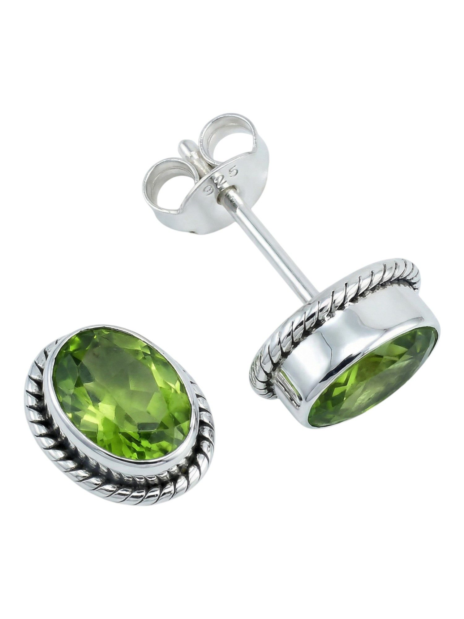 mantraroma Paar Ohrstecker NOHA aus 925 Silber mit Peridot (Paar, Paar Ohrr günstig online kaufen