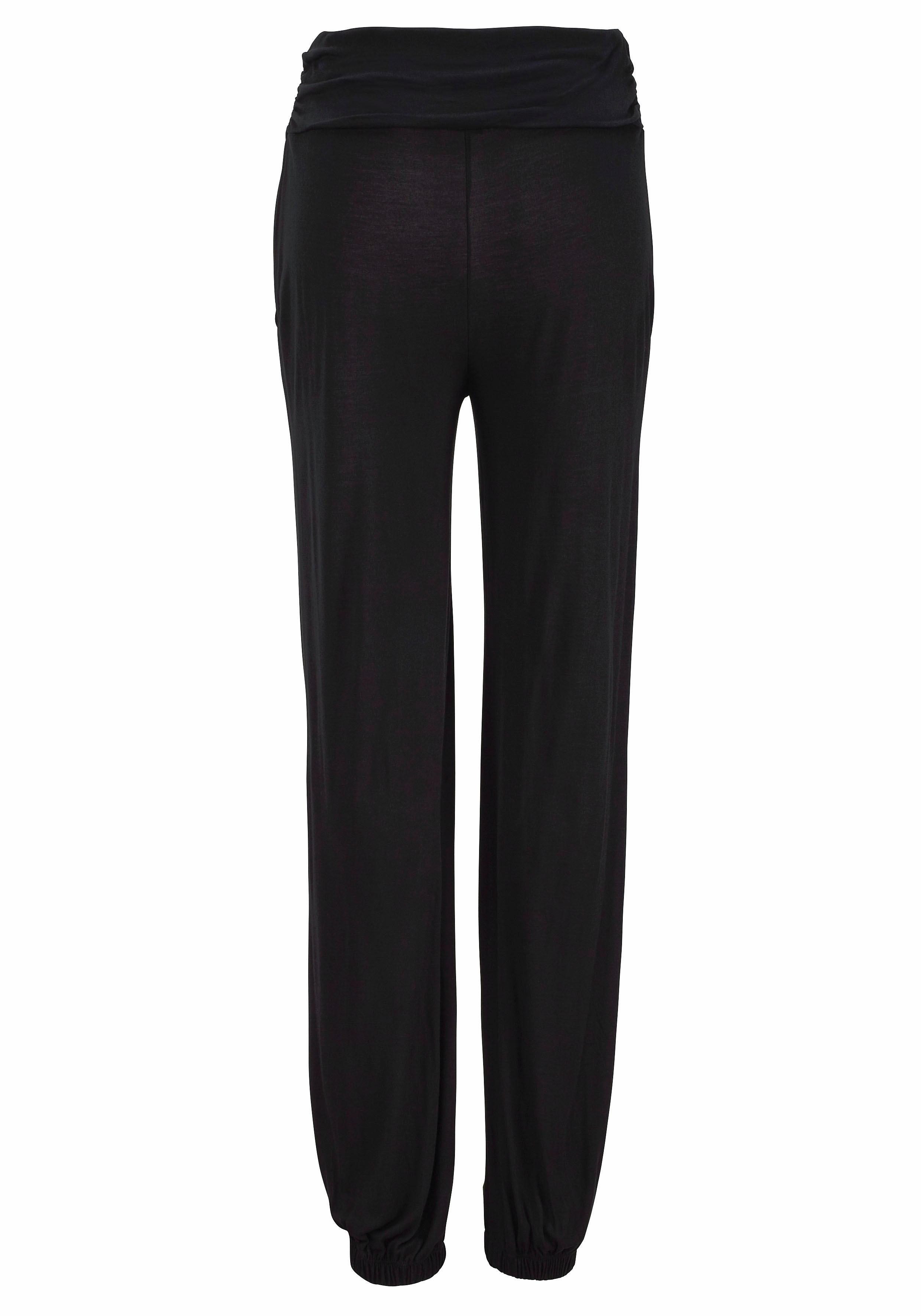 LASCANA Strandhose mit Zierknöpfen und Taschen, Jerseyhose, leicht und elastisch