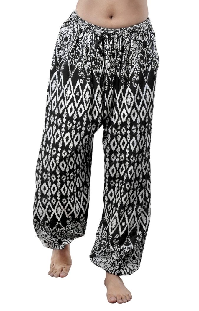 Haremshose Loosefit Muckhose aus 100% Viskose Haremshose Jogger im Lao Tribe Stil