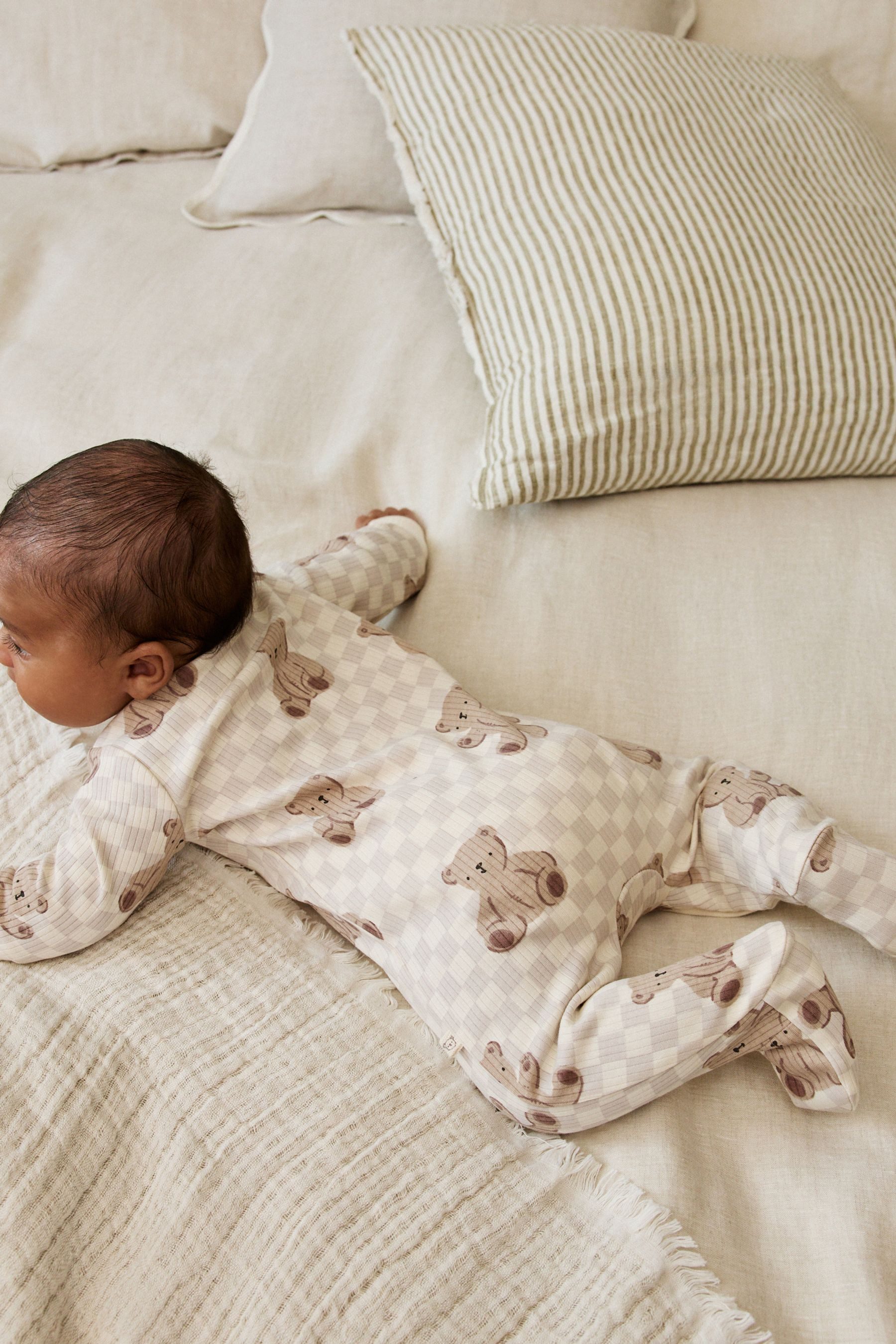 Next Schlafoverall 4 Schlafanzüge mit Zwei-Wege-Reißverschluss Bär (4-tlg)