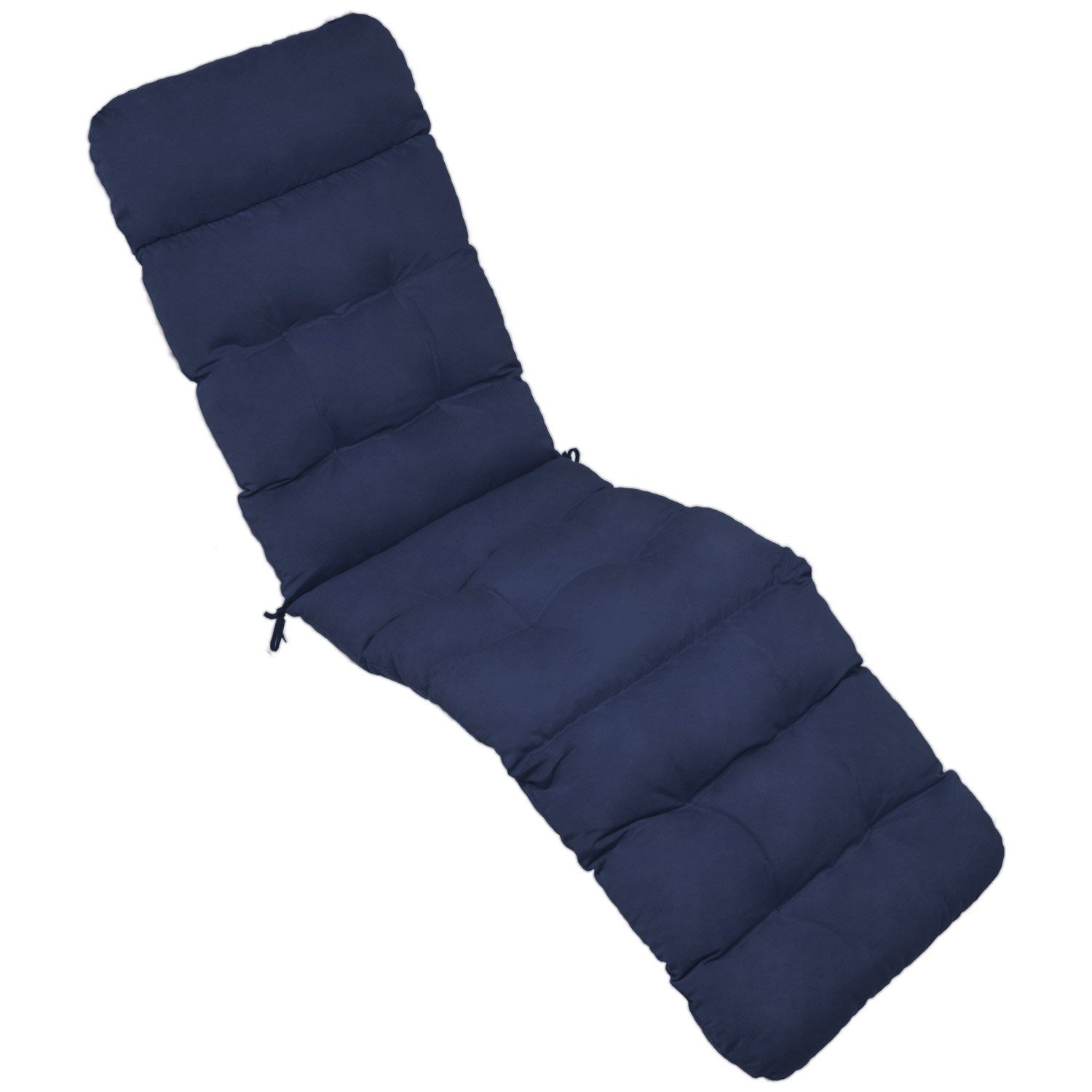 Beautissu Polsterauflage Bequeme Liegenauflage Deckchair, 200x50x8 cm, Blau, Gartenliege Auflage mit Schaumflockenfüllung – Polster für Liegestuhl