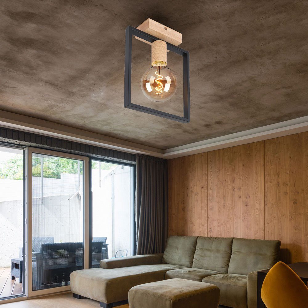 Landhaus Leuchtmittel Deckenlampe Wohnzimmerlampe inklusive, Deckenleuchte, etc-shop nicht schwarz Esstisch Holzleuchte