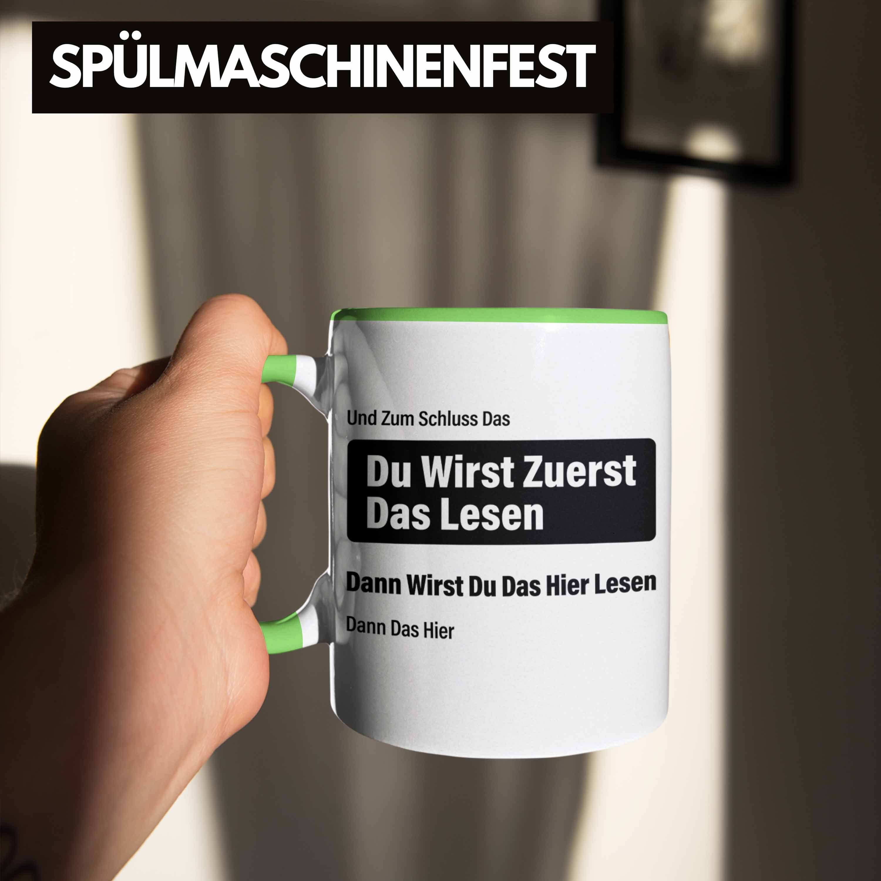 Spruch Wirst Trendation Tasse Du Lesen Lustiger Kollegin Erst Kollege Bürotasse Trendation Arbeit - Grün Tasse Sprüche Das Gadget