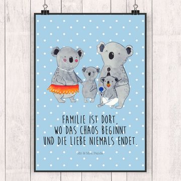 Mr. & Mrs. Panda Poster DIN A4 Koala Familie - Blau Pastell - Geschenk, Family, Koalas, Papa, Koala Familie (1 St), Designvielfalt