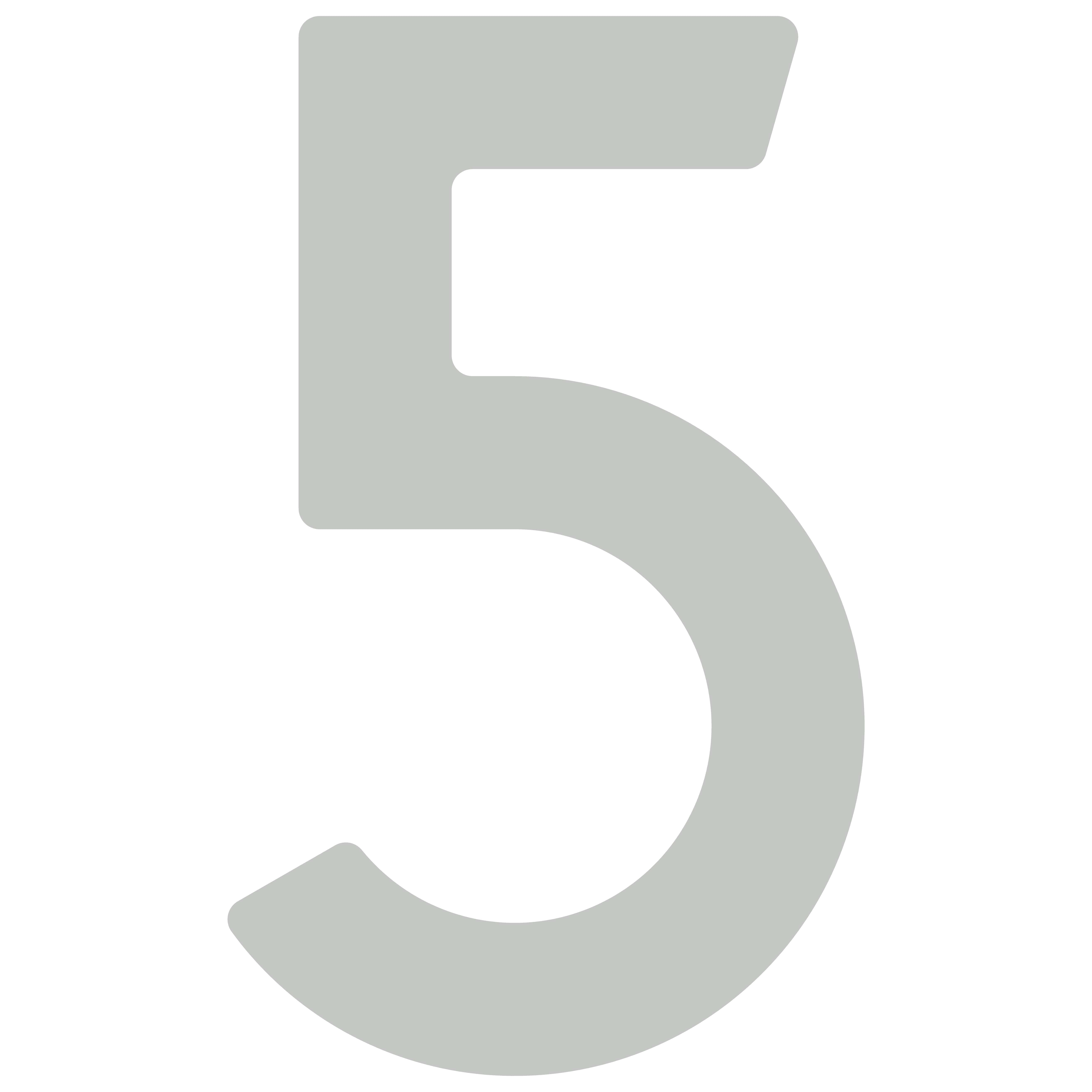 Bravios Briefkasten Selbstklebende Hausnummer "5" - 40 mm in Lichtgrau