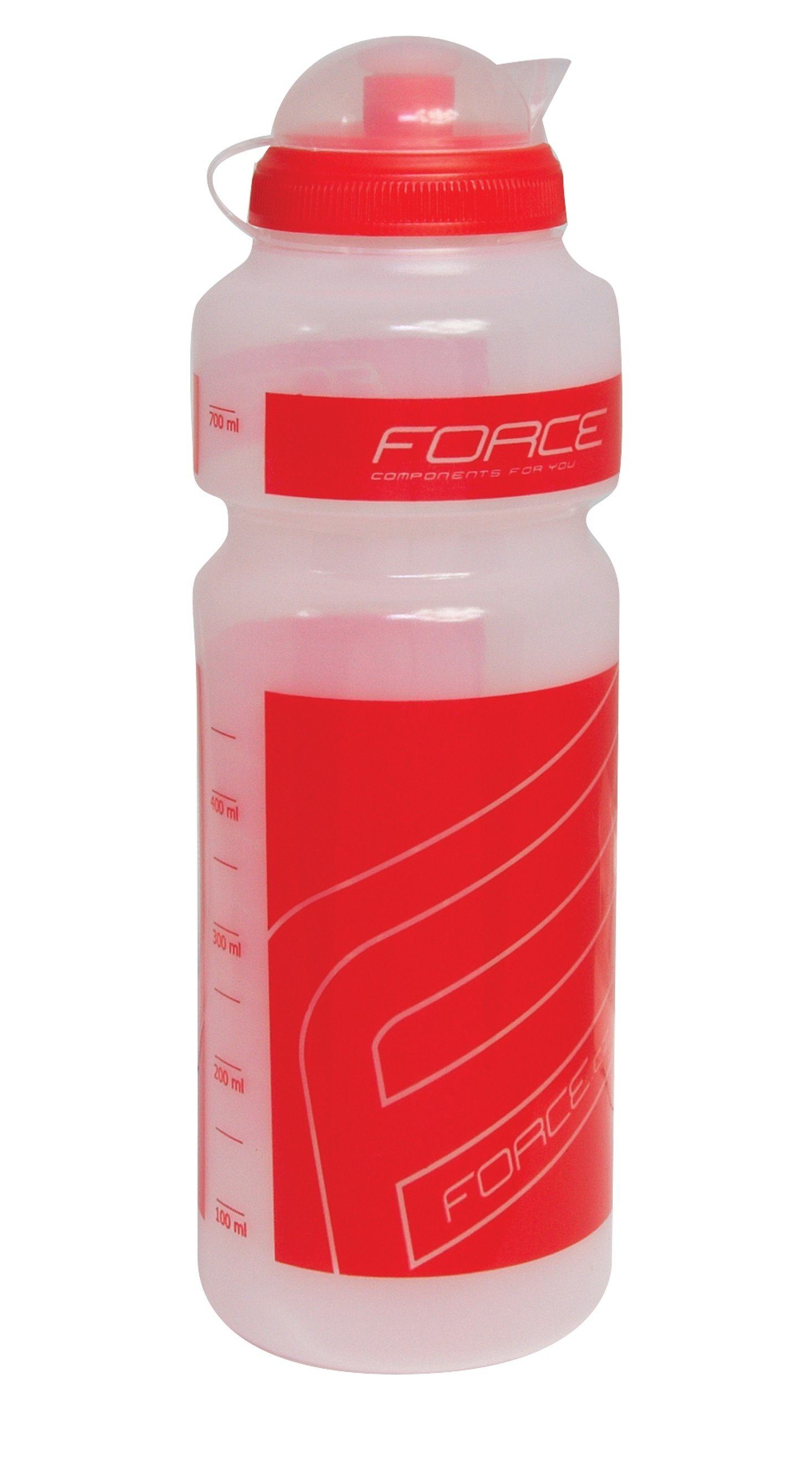 FORCE Trinkflasche Flasche FORCE "F" 0.75 l. dursichtig und rot