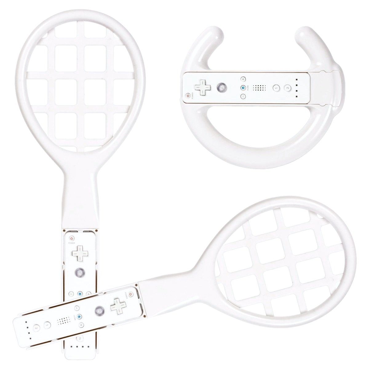 Set Racing Wheel Lenkrad Tennis-Schläger Weiß Controller
