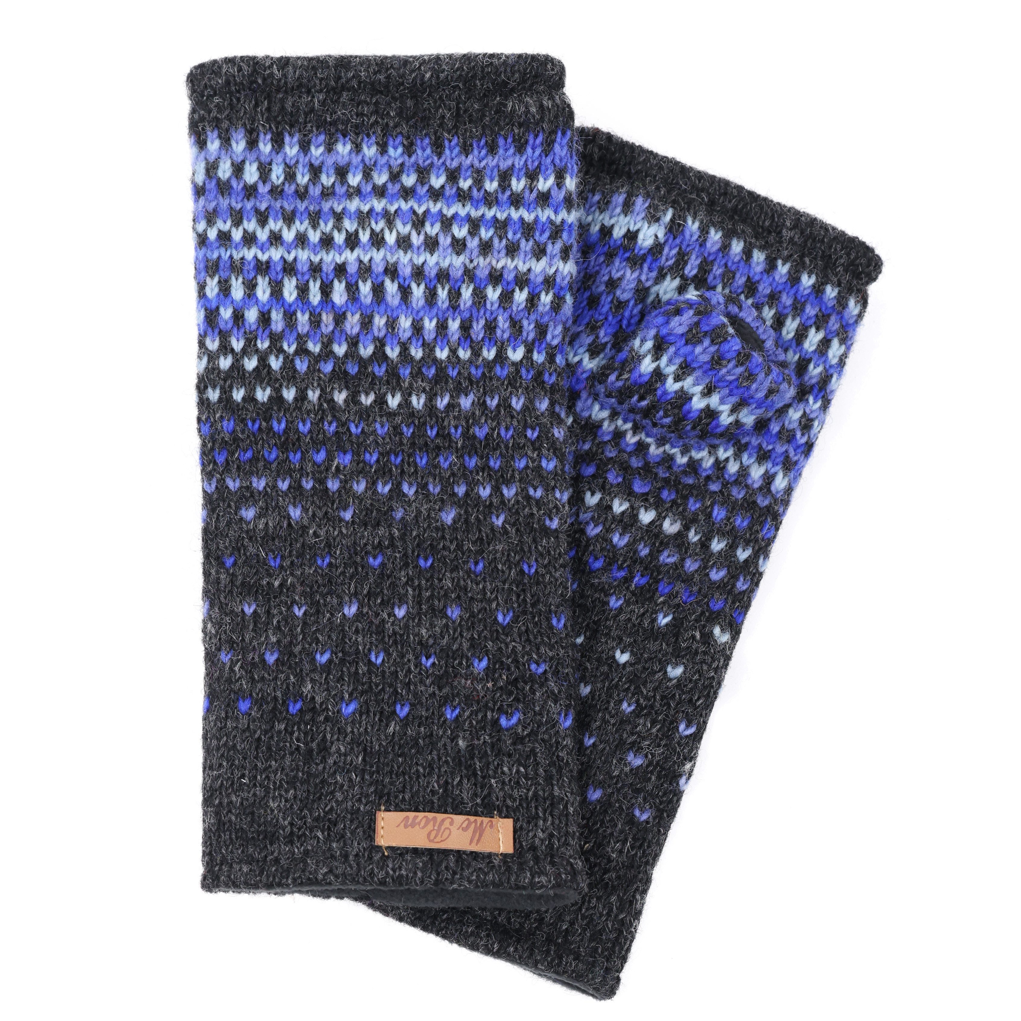 McRon Armstulpen Pulswärmer Modell Ida mit Daumen, mit hohem Schurwoll-Anteil, komplett mit Fleece gefüttert