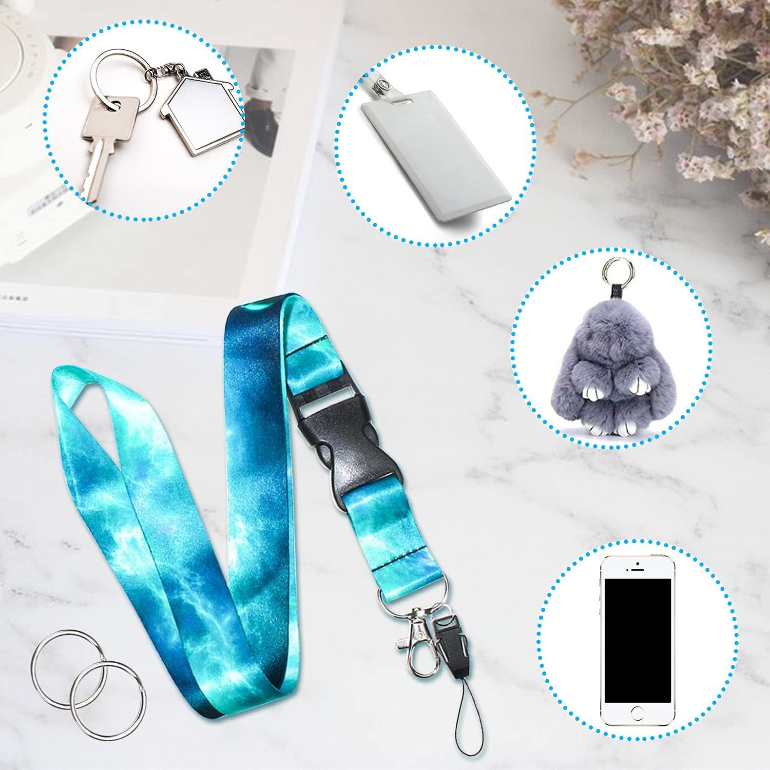 FELIXLEO Schlüsselanhänger 5 Schlüsselband Lanyard Mit Schlüsselring Für Ausweis Handy (1-tlg) – Bild 3 von 5