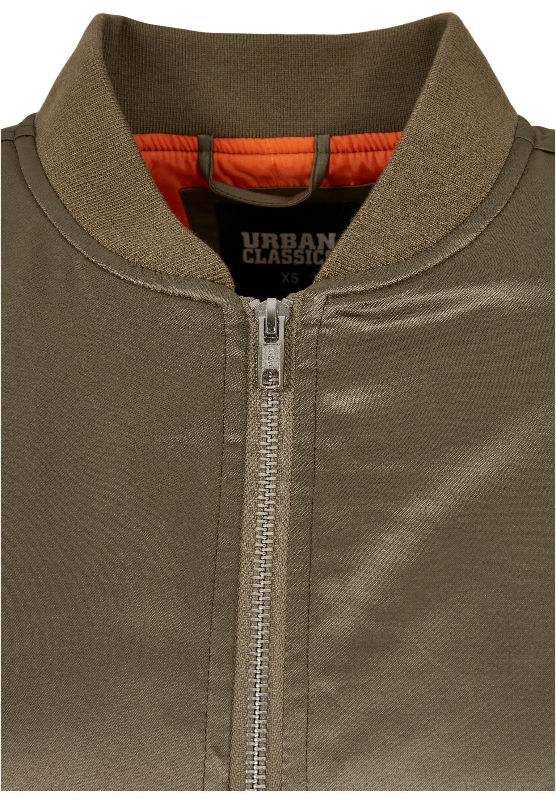URBAN CLASSICS Jacket softolive Oversized Sommerjacke Bomber Damen Ladies (1-St) Satin