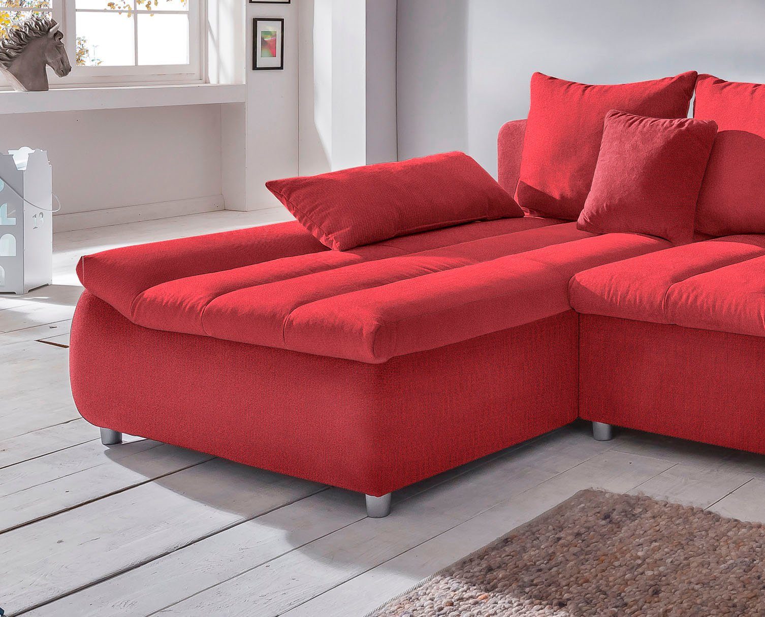 INOSIGN Ecksofa "Imola elegant und bequem, aktuelle Steppung im Sitz, L-For günstig online kaufen