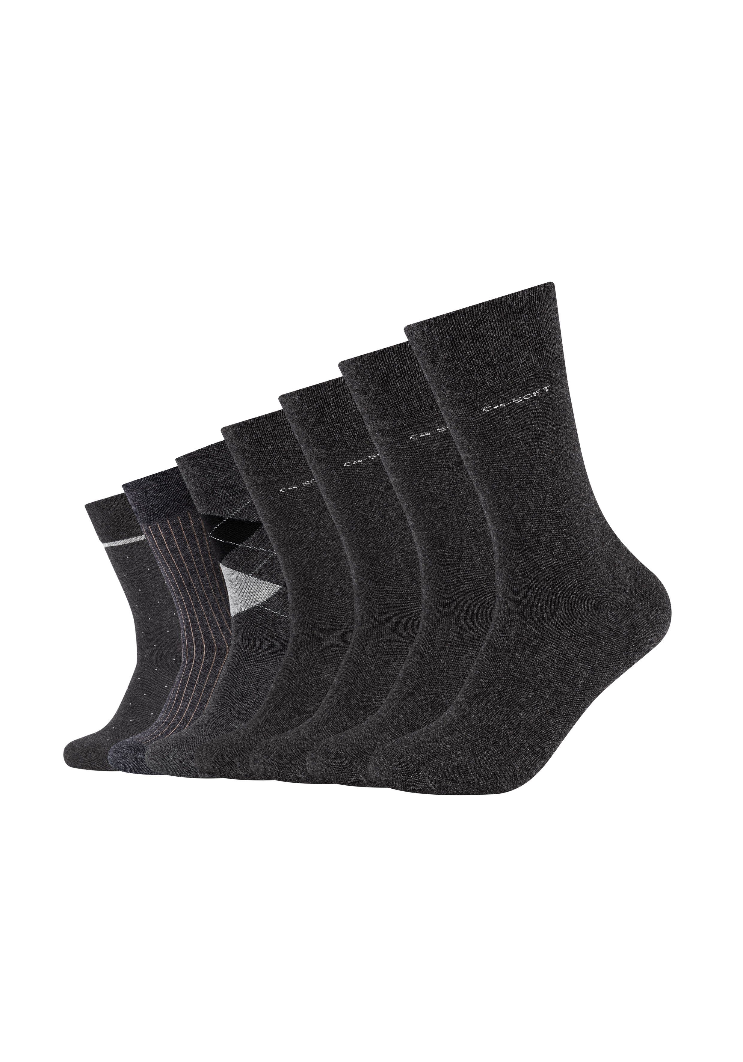 Camano Socken ca-soft (7-Paar) mit weichem Komfortbund anthrazit