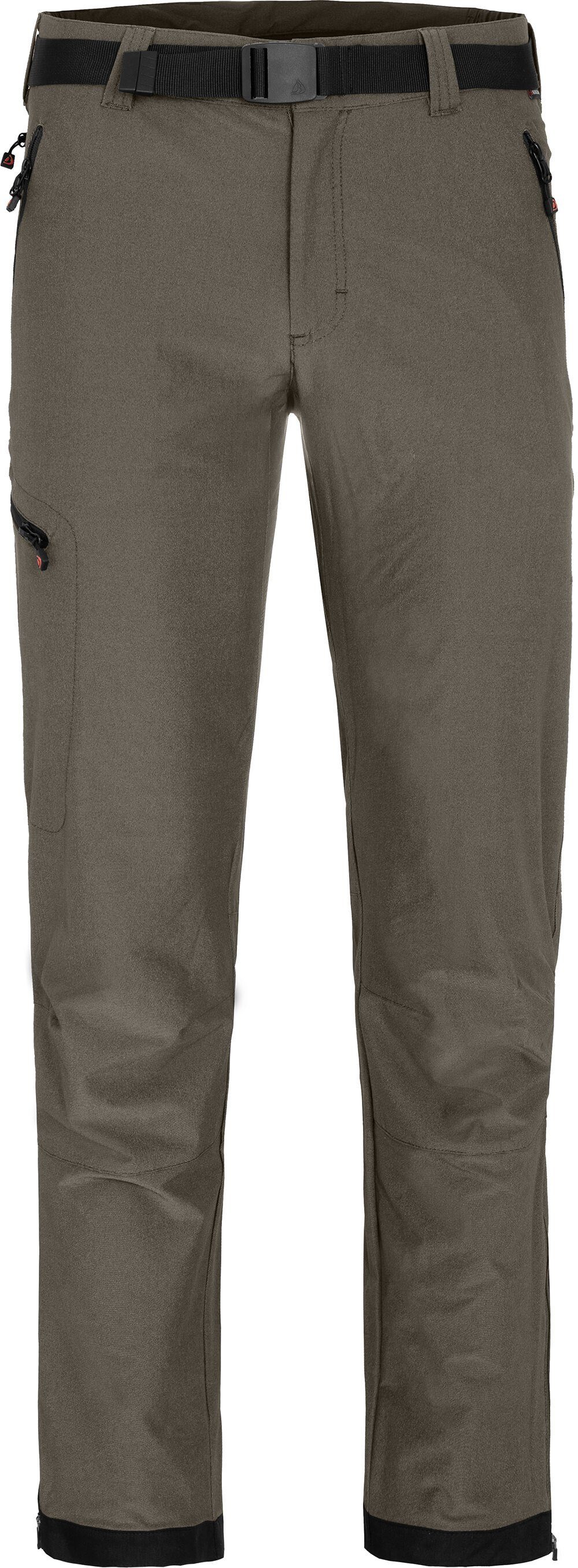 Sport Outdoorhosen Bergson Outdoorhose WARREN light Herren Trekkinghose, robust, elastisch, Normalgrößen, braun/grün