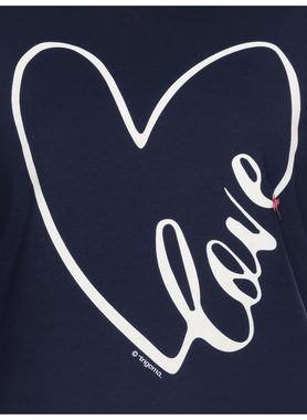 Trigema Pyjamaoberteil TRIGEMA T-Shirt mit großem Herz-Motiv (1-tlg)