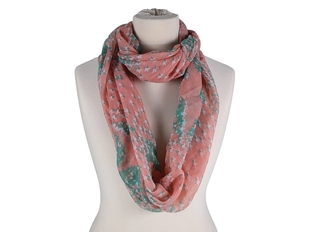 Griff weicher Stadler angenehm Scarf, Loop Modetuch Damen Sterne Lachs Schal Modescout