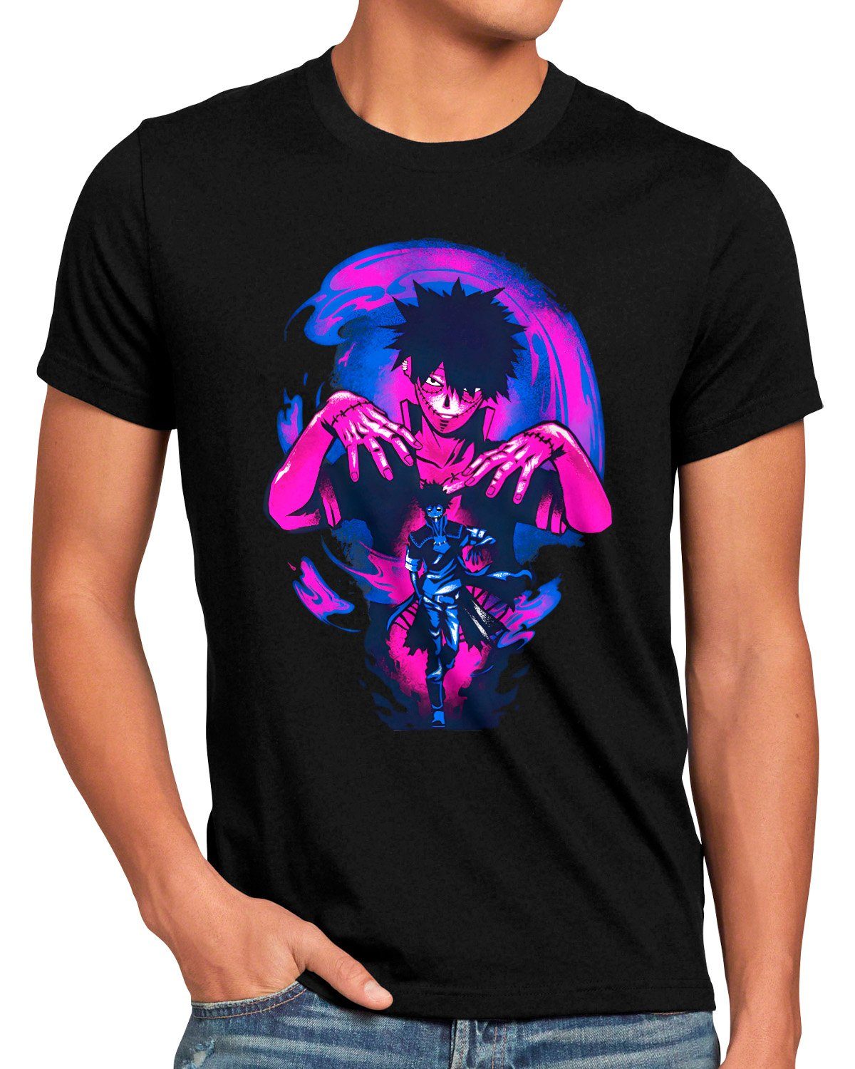 style3 Print-Shirt Herren T-Shirt Blue Dabi anime manga my hero academia cosplay