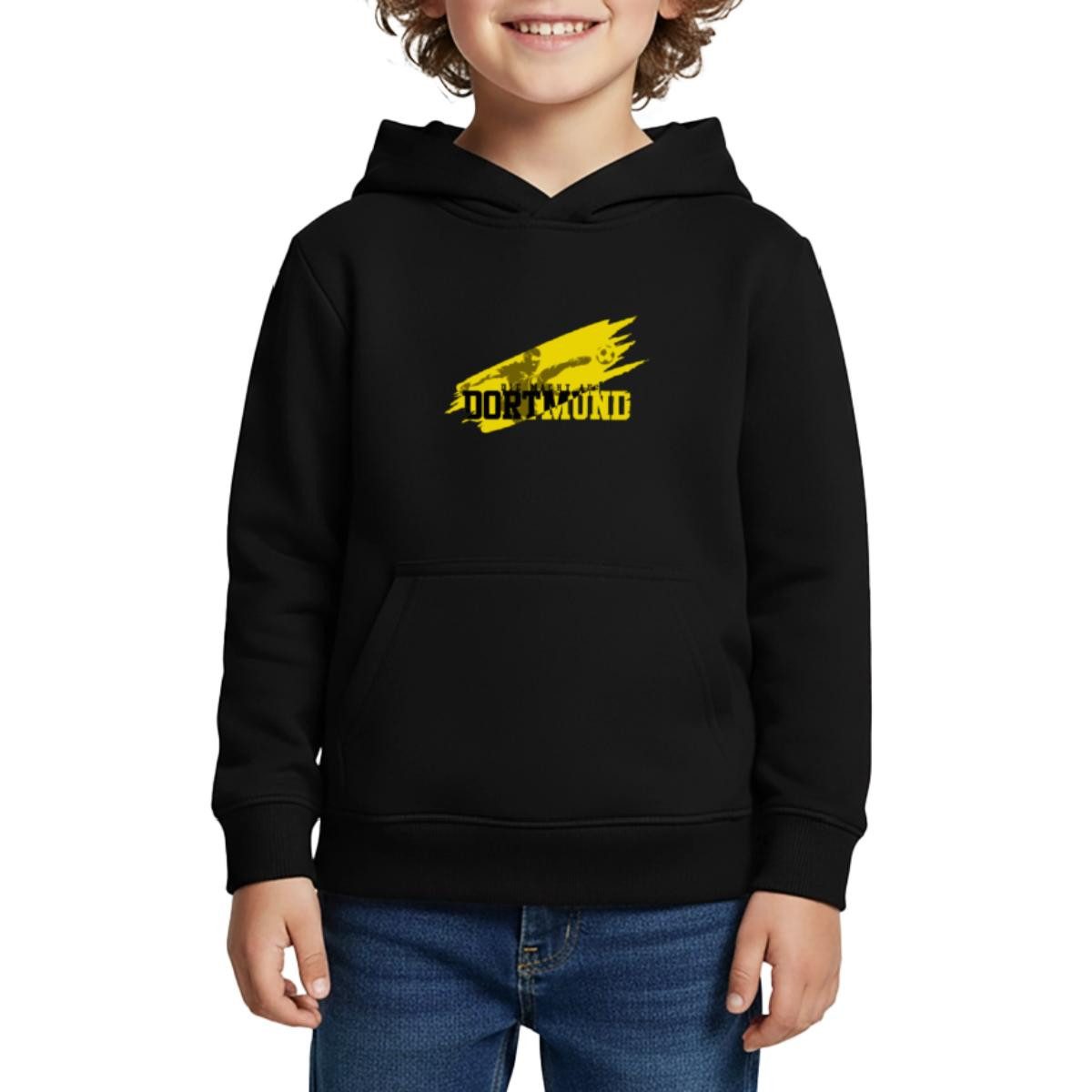 Spreadshirt Hoodie Die Macht Aus Dortmund Schwarz-Gelb Fußball Fan Kinder Premium Hoodie (1-tlg)