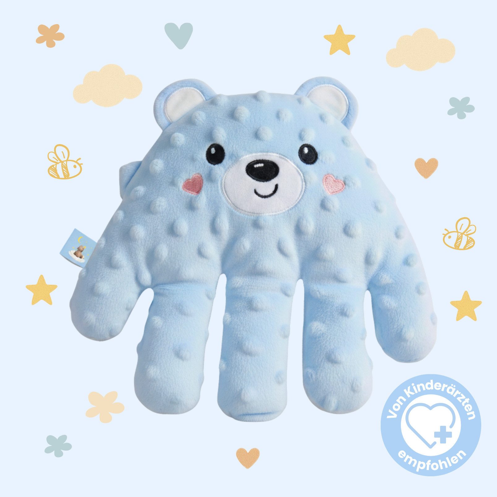 Winch Babykissen Kuscheltier- Klopfer für Kinder, schnell und ruhig Einschlafen, hypoallergene Materialien, kinderfreundlich, wärmend, Fernbedienung