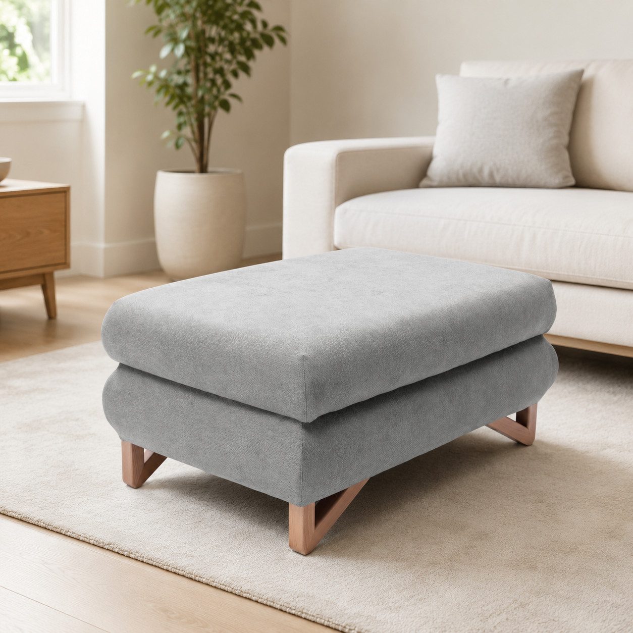 Goldstoff Pouf Hocker für Wohnzimmer - Komfortabler Sitzpouf (1-St), Eleganter Pouffe Wohnzimmer