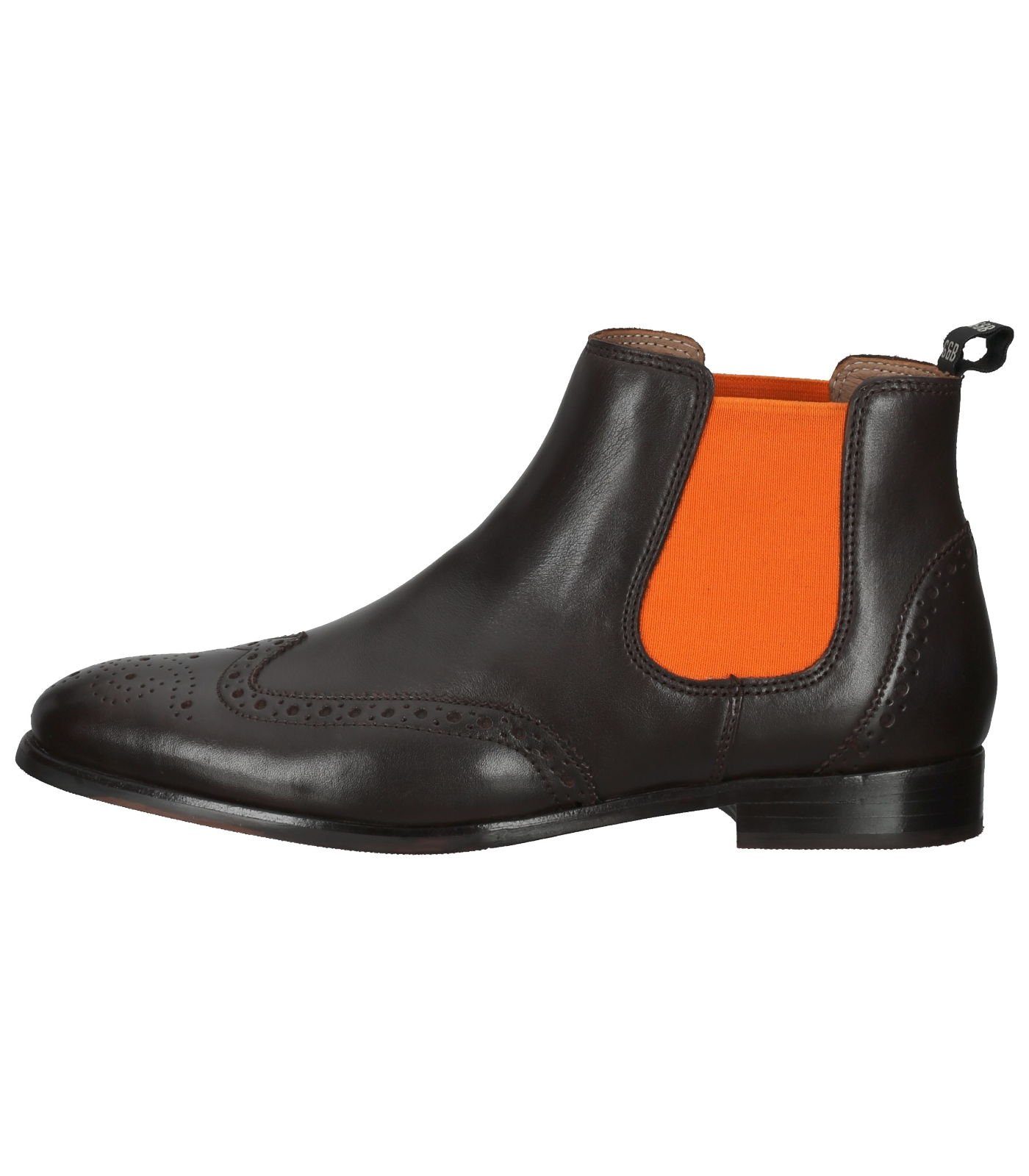 GORDON & BROS Orange Stiefelette Glattleder Ankleboots Braun