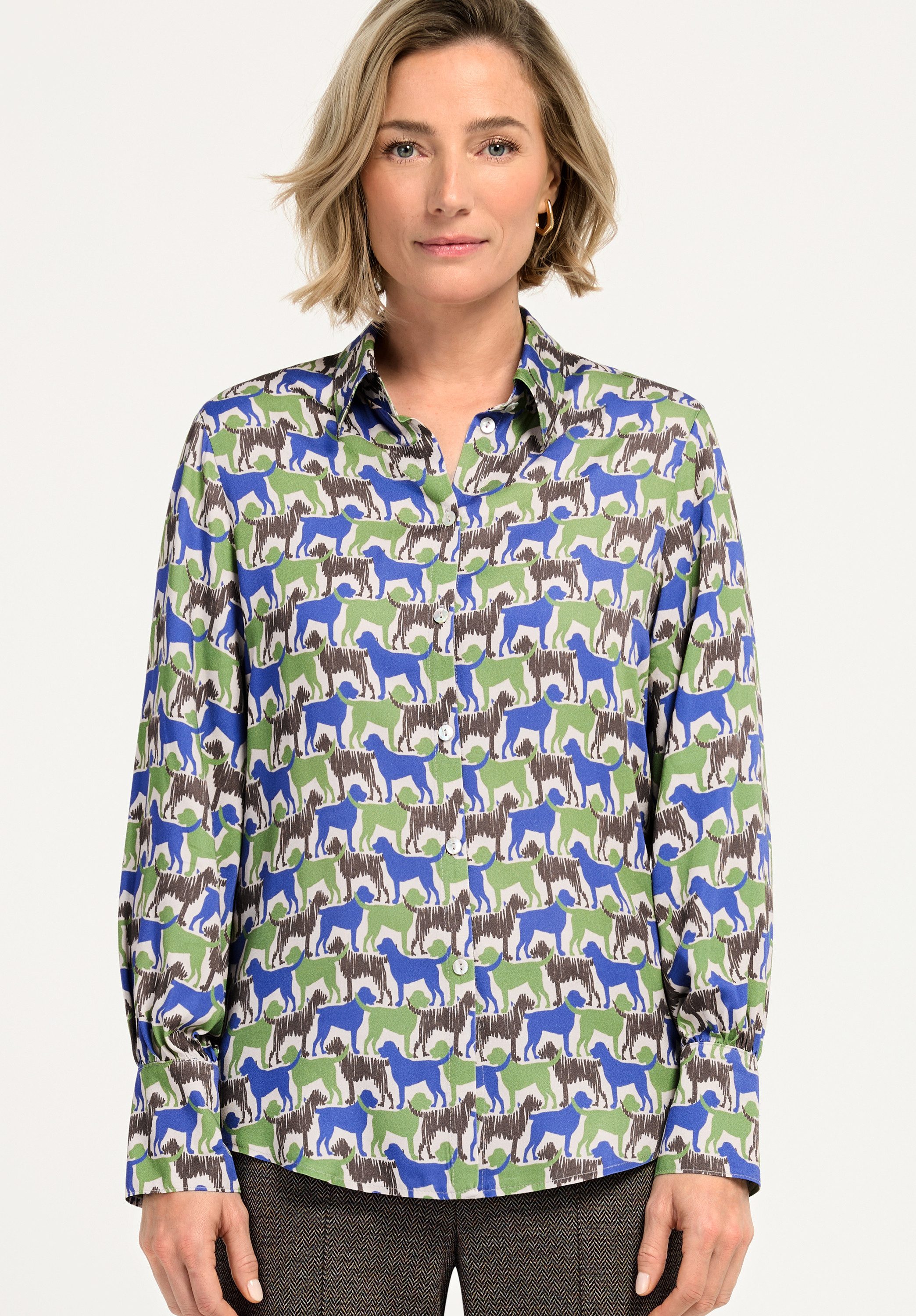 bianca Hemdbluse ADINA mit charmantem Animal-Print
