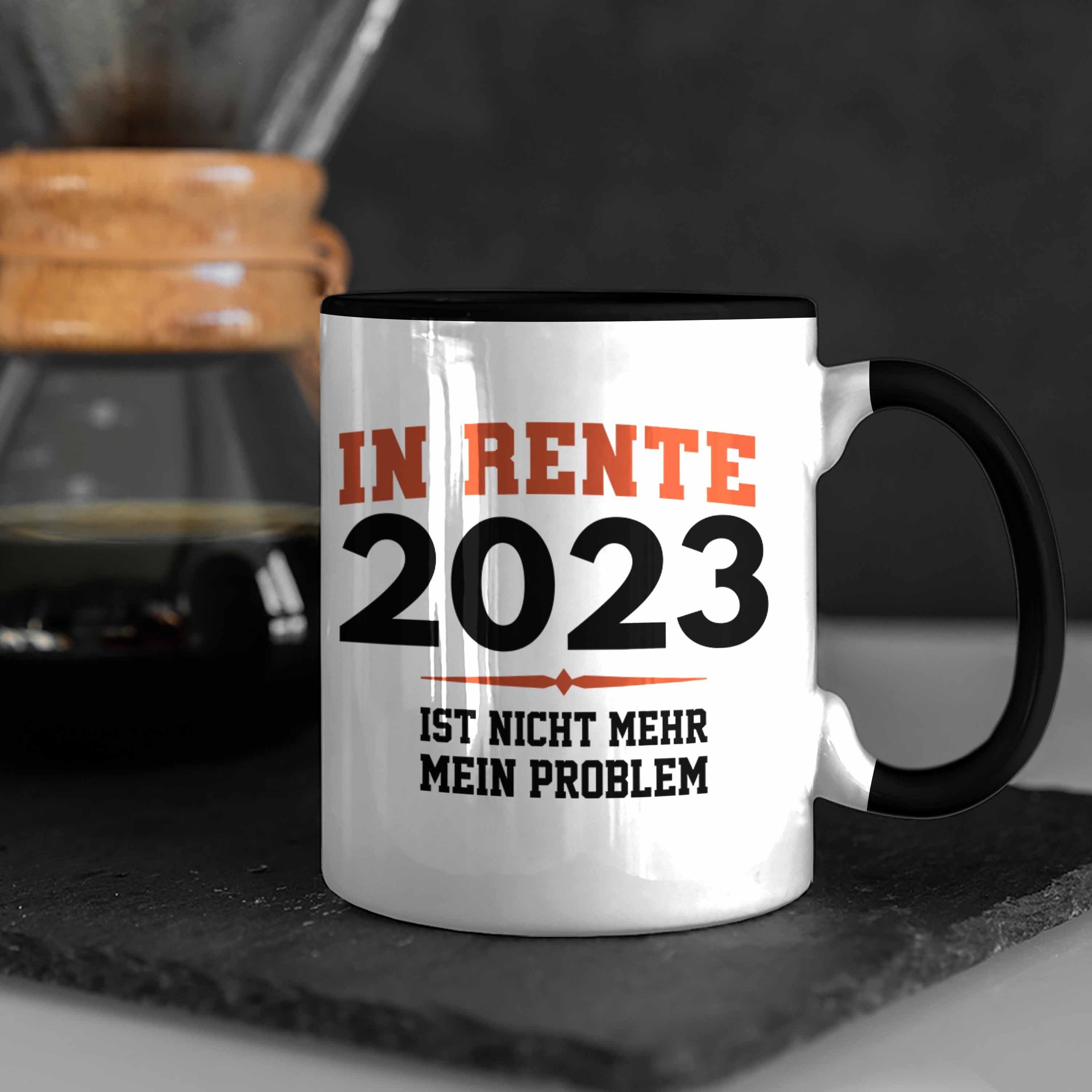 Tasse Geschenk Ruhestand - Rente Tasse 2023 Trendation Renter Trendation Schwarz