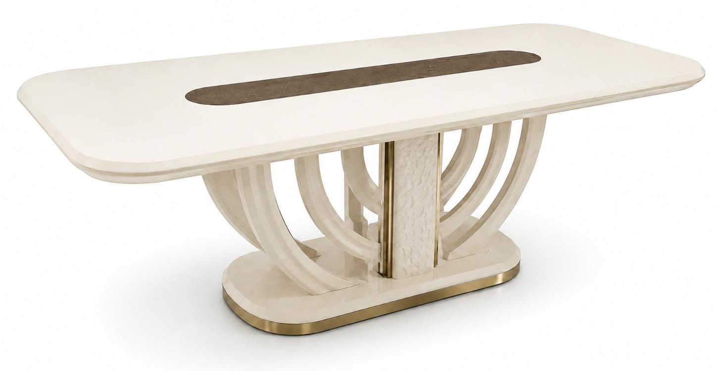 JVmoebel Säulen-Esstisch Esstisch Modern Stil Gemütlich Esszimmer Beige Geschmackvoll (1-St., 1-tlg)