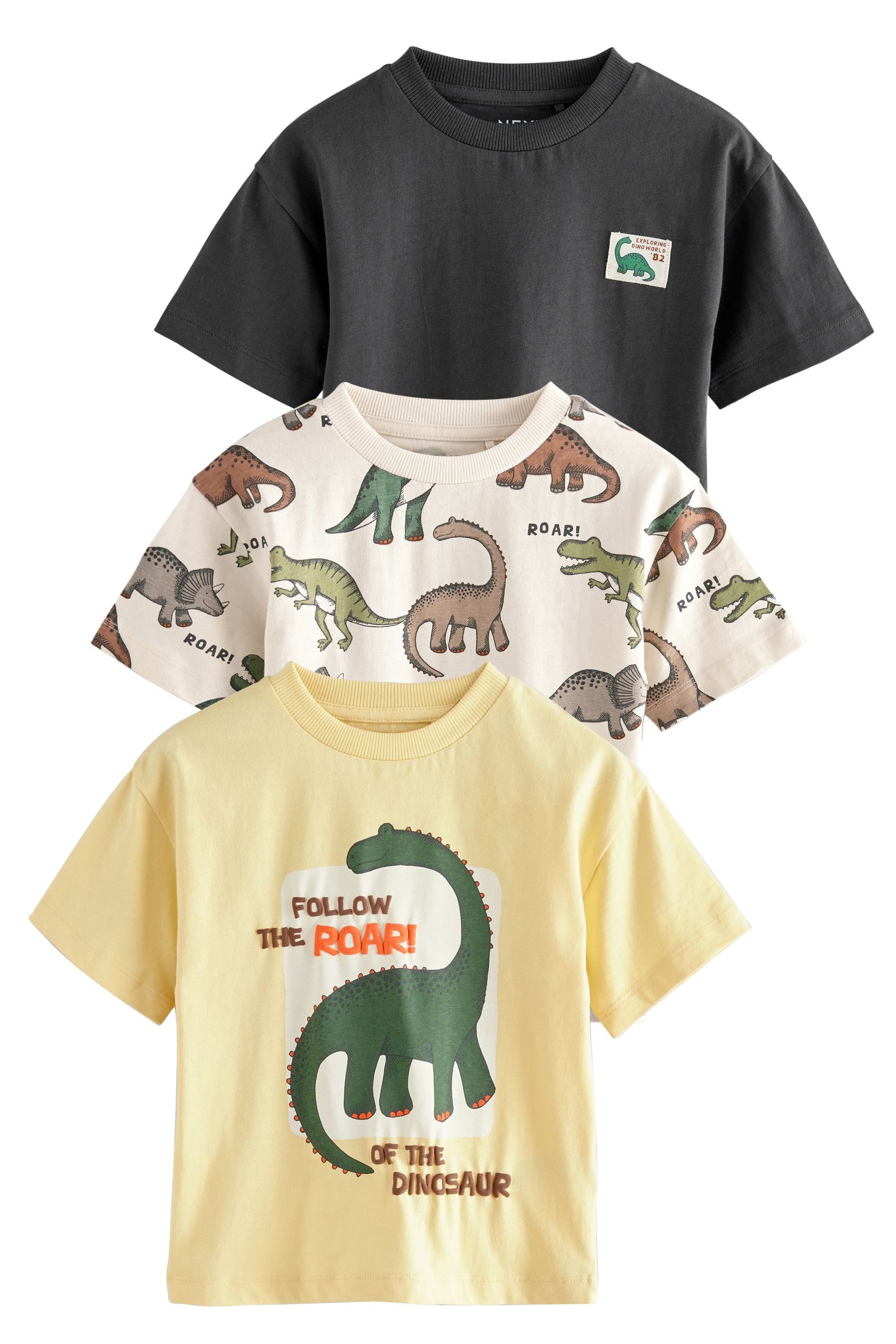 Next T-Shirt Kurzarm-T-Shirts aus 100 % Baumwolle, 3er-Pack (3-tlg)