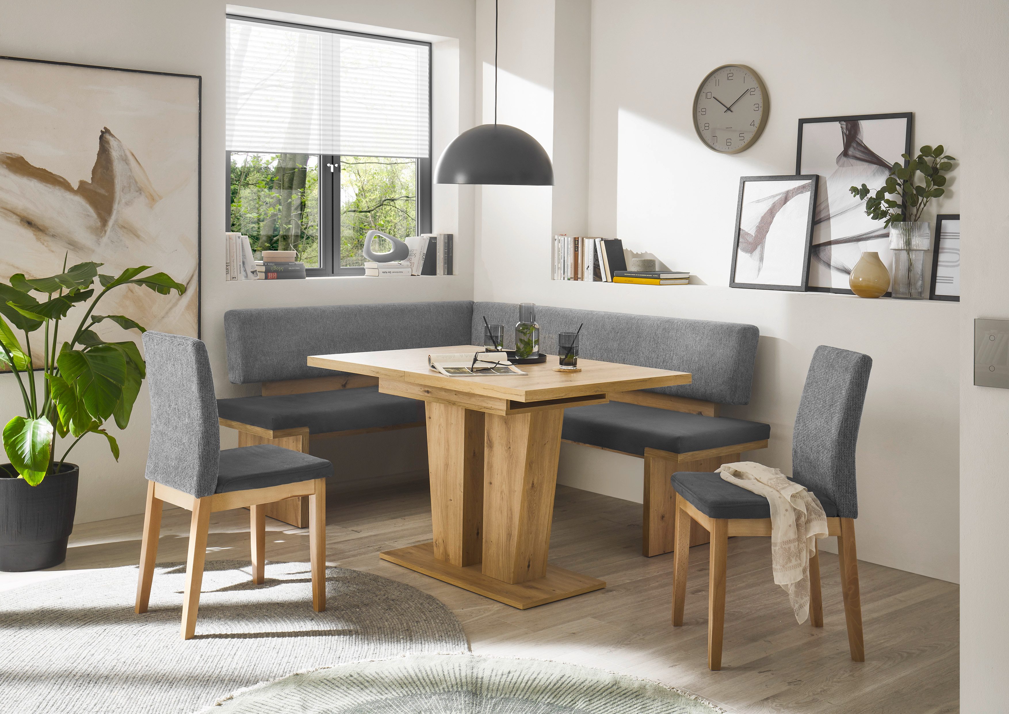 Stolebaenk Eckbankgruppe Manduria EBG VEVEFA Artisan Rechts, (Eckbank Set, 1x Eckbank, 1x Tisch, 2x Stuhl)