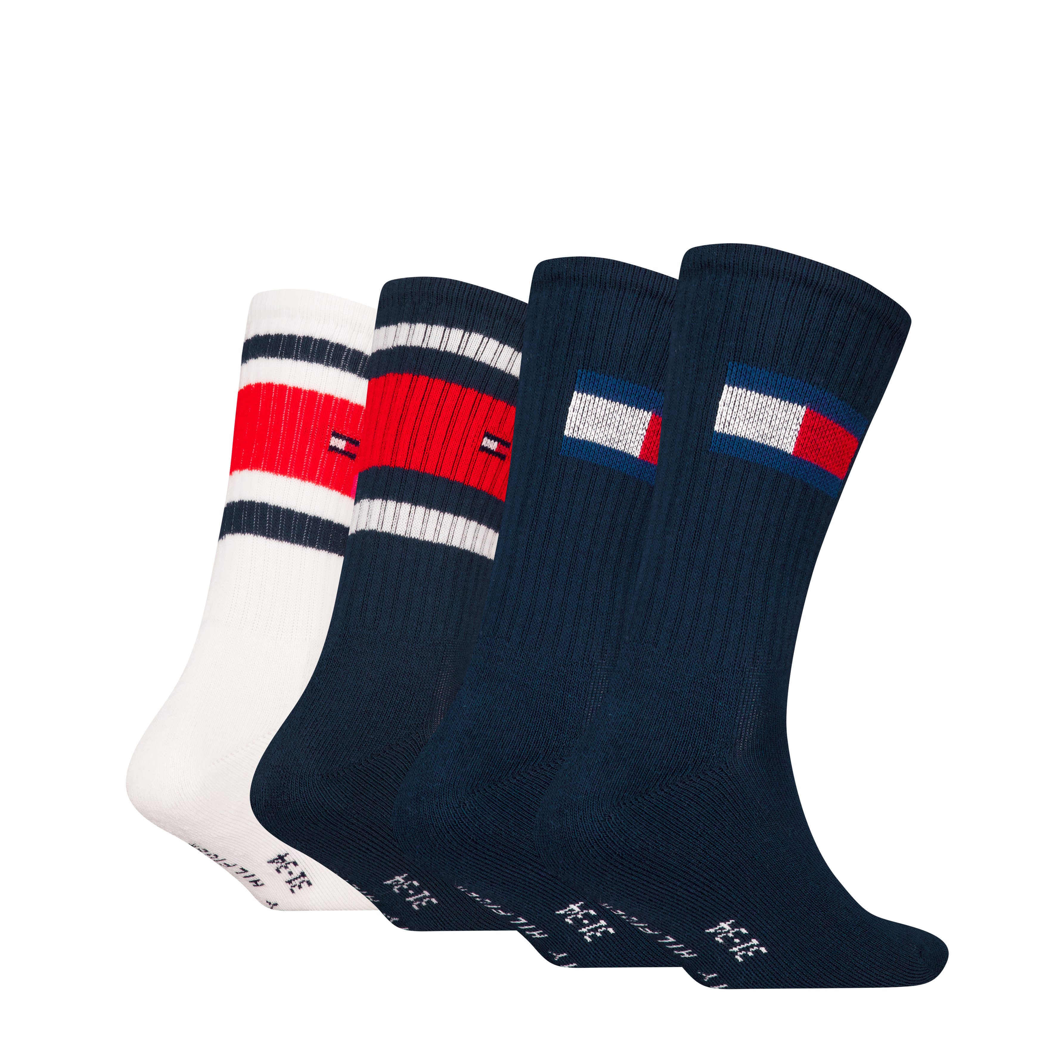 Tommy Hilfiger Socken TH KIDS SOCK 4P FLAG & SPORT STRIPE ECOM (4 Paar) mit verstärkten Fersenbereichen